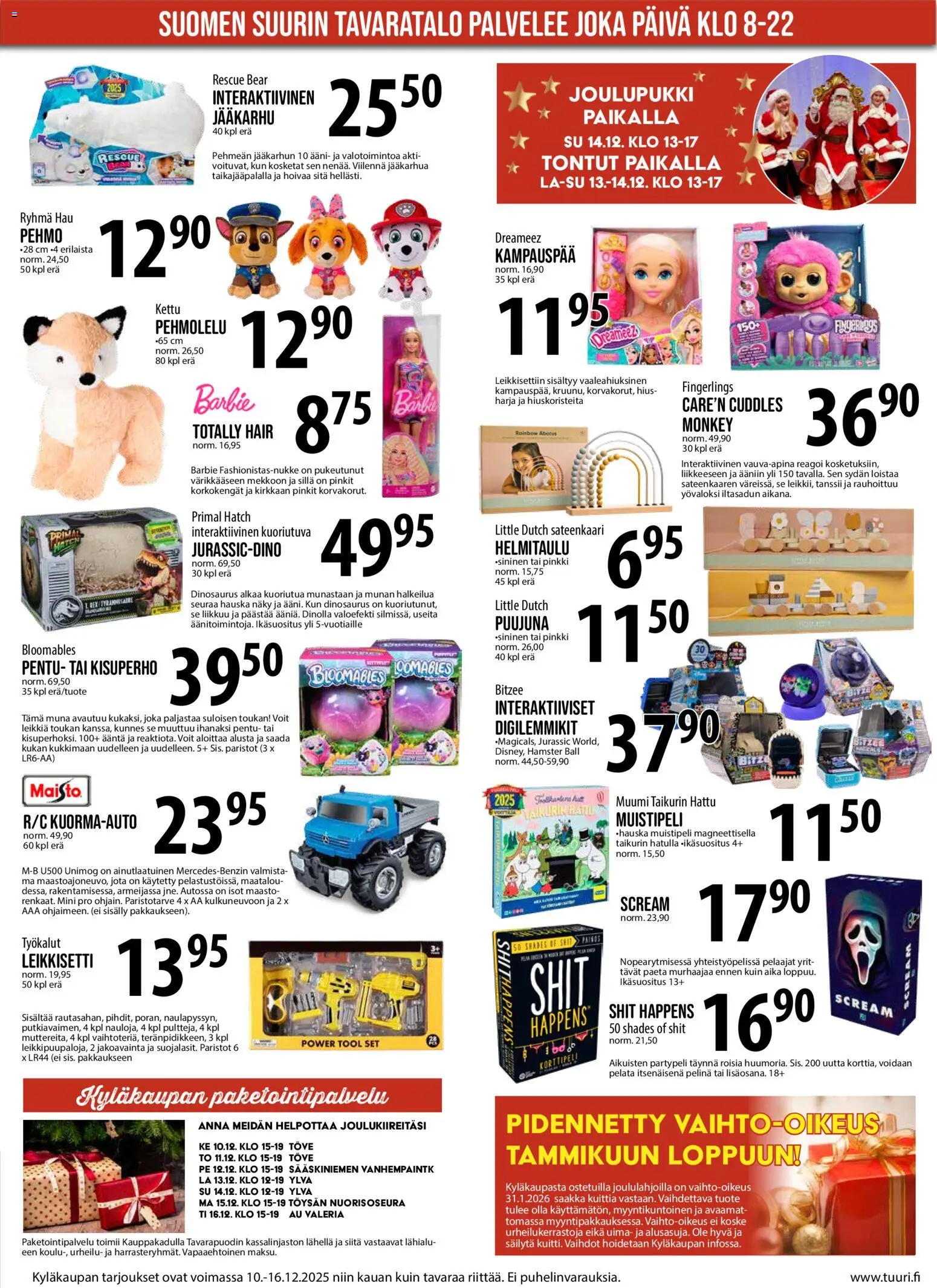 Tuuri tarjoukset – voimassa 10.12.2025 alkaen | Sivu: 2 | Tuotteet: Harja, Paristot, Korkokengät, Hattu