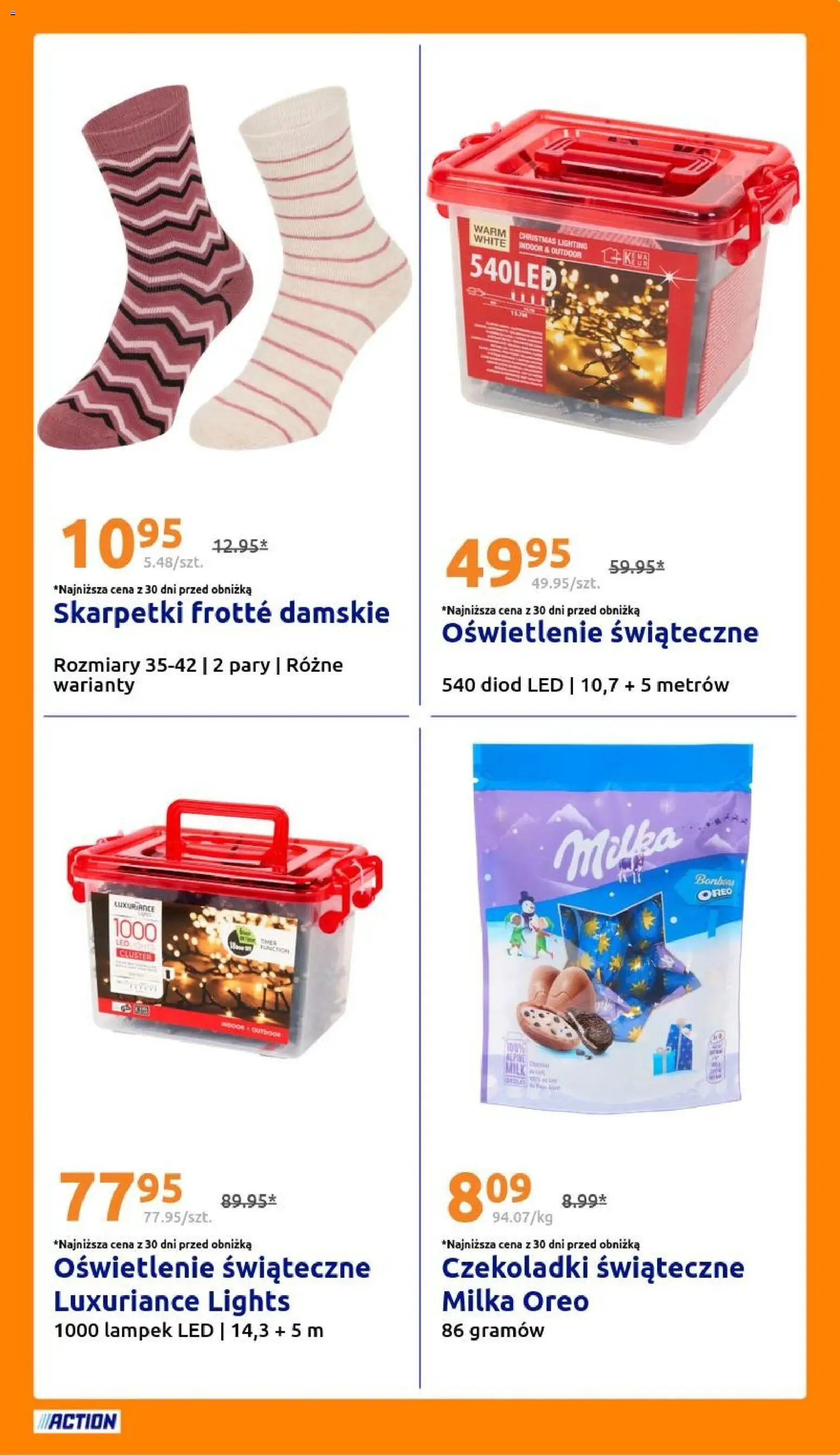 Action Gazetka od 12.11.2025 | Strona: 21 | Produkty: Czekoladki, Skarpetki, Milka