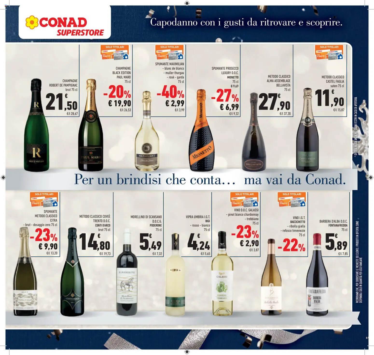 Volantino Conad del 27.12.2025 | Pagina: 21 | Prodotti: Prosecco, Vino, Spumante, Champagne