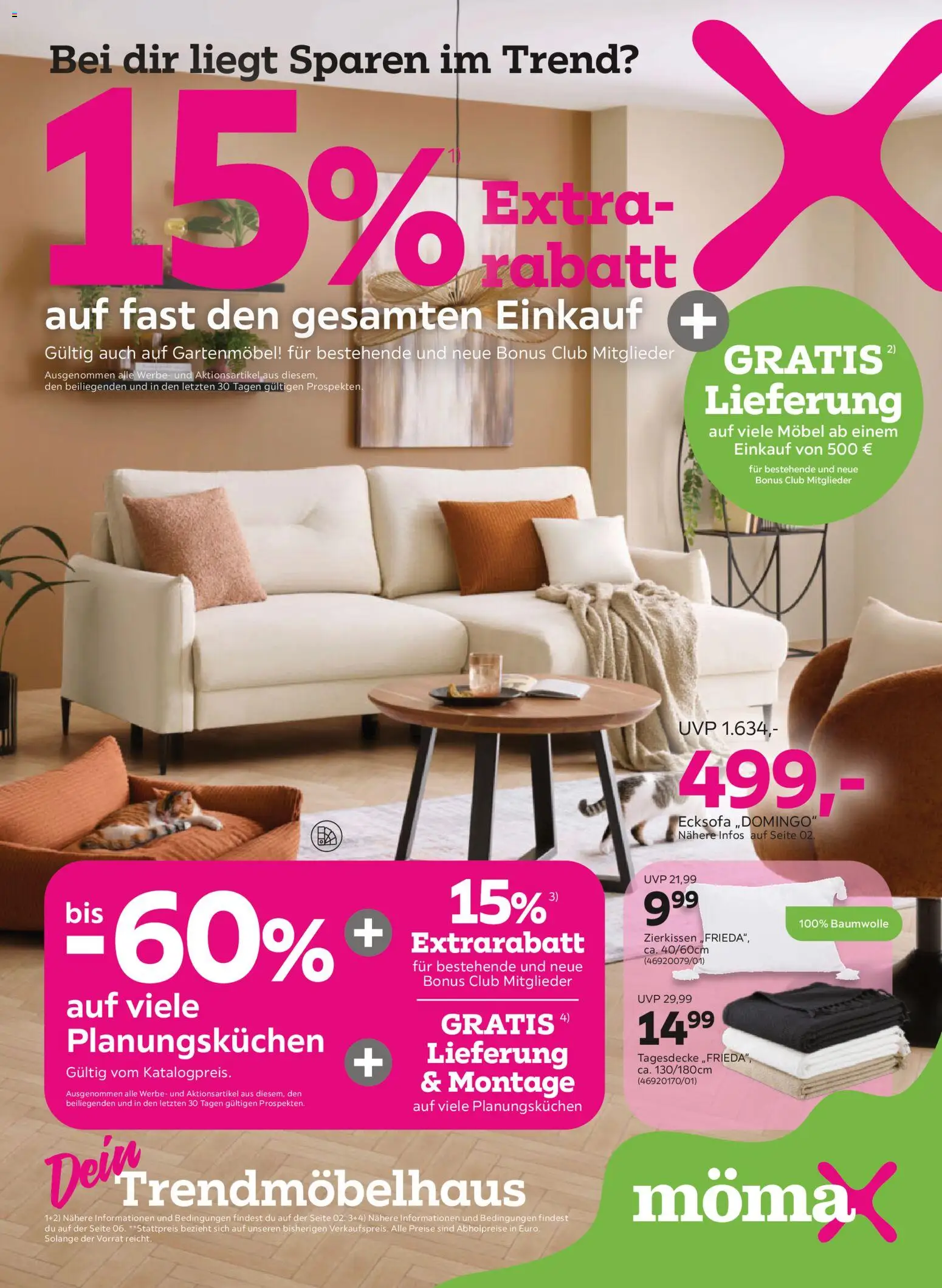 Mömax Prospekt 	 – gültig ab 13.04.2026 | Seite: 1 | Produkte: Gartenmöbel, Tagesdecke