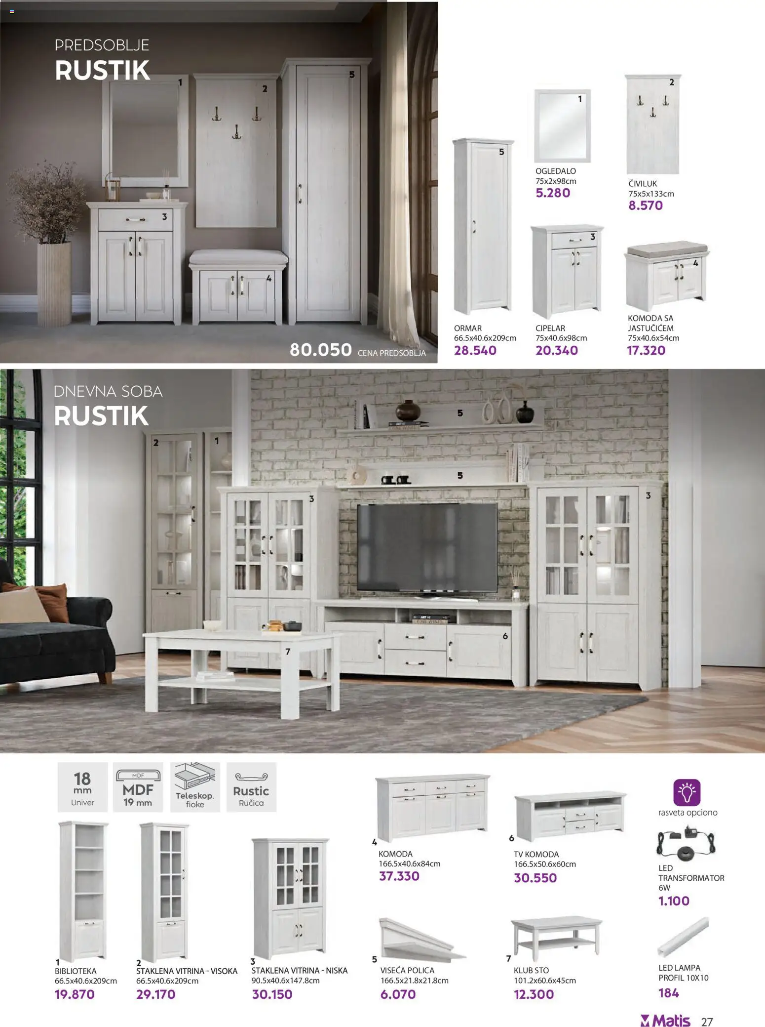 Matis katalog - važi od 01.01.2025 | Strana: 27 | Proizvode: Tv komoda, Ormar, Ogledalo, Cipelar