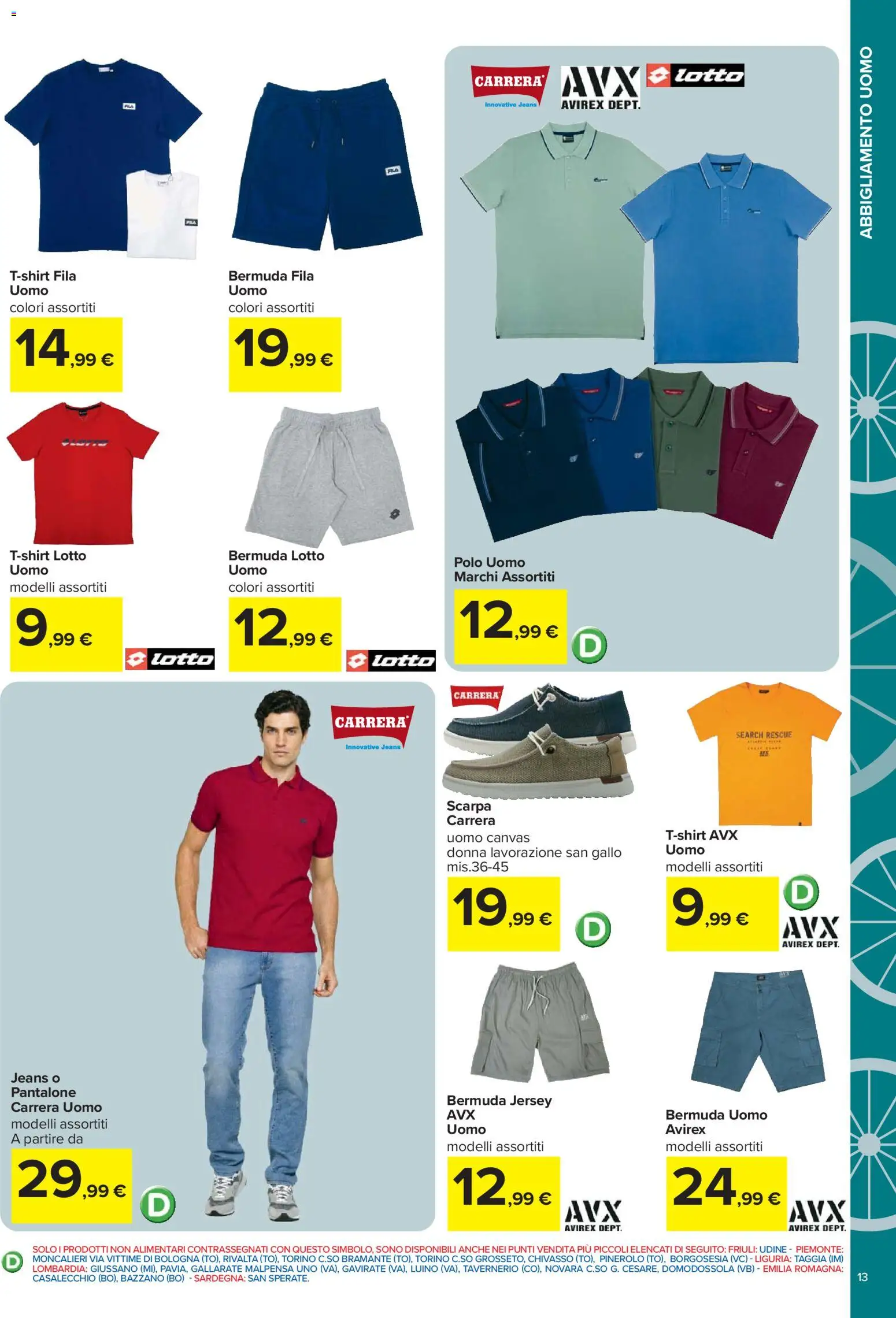 Volantino Carrefour del 20.04.2026 | Pagina: 13 | Prodotti: Bermuda, Jeans, Polo