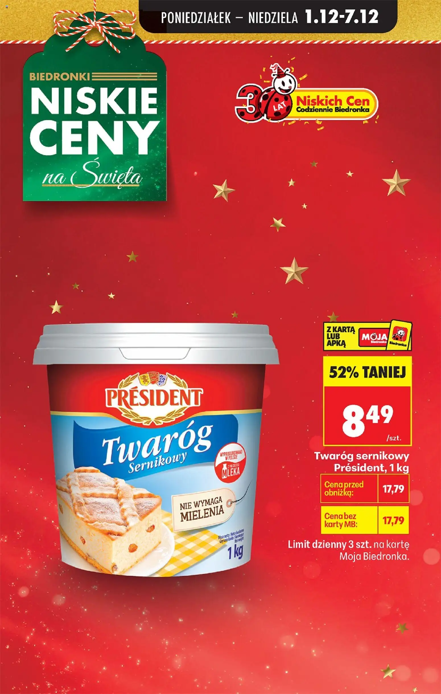 Biedronka gazetka od 01.12.2025 | Strona: 7 | Produkty: Karta, Mleka, Twaróg