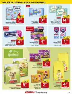 Konzum katalog | vrijedi od 27.08.2025 | Stranica: 31 | Proizvodi: Higijenski ulošci, Dnevni ulošci, Mlijeko, Hrana za mačke