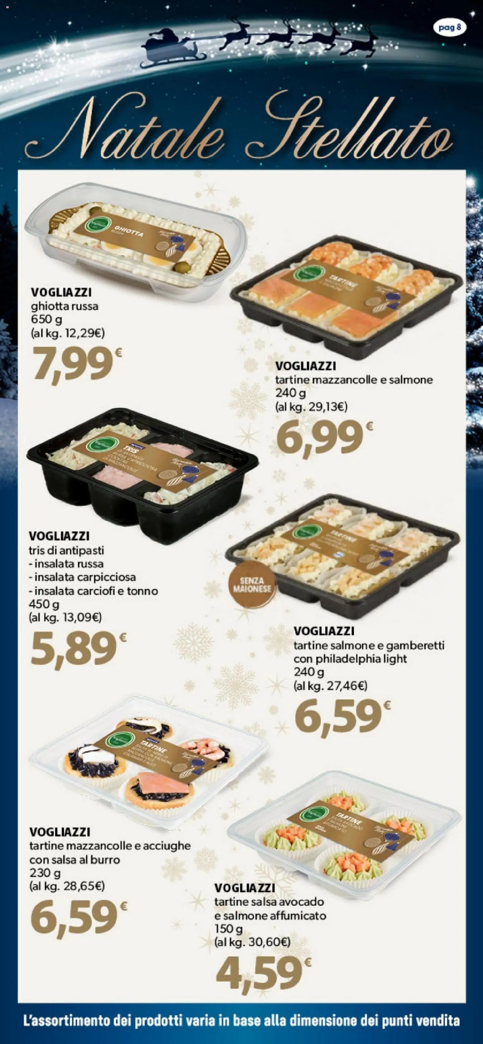 Volantino DOK del 01.12.2025 | Pagina: 8 | Prodotti: Salmone affumicato, Mazzancolle, Burro, Gamberetti