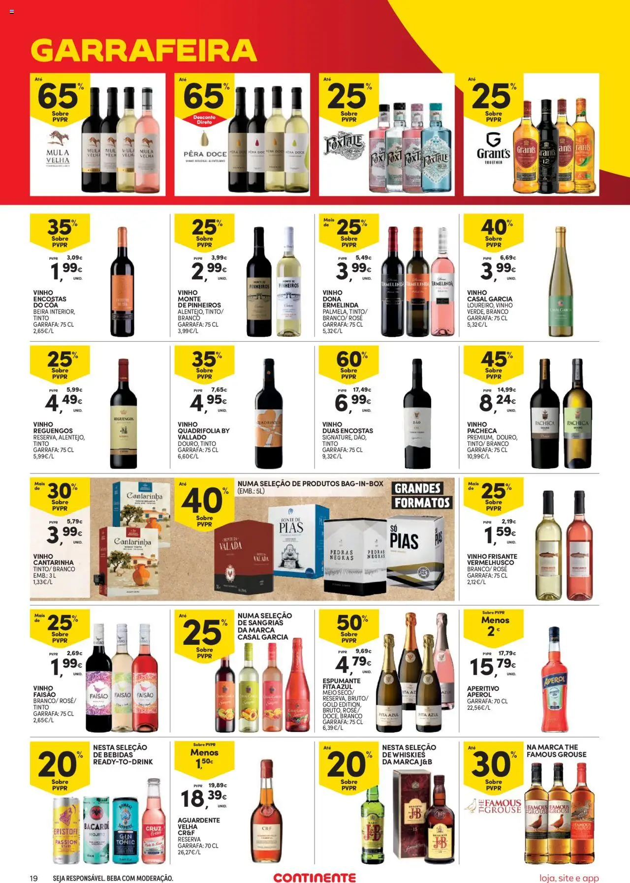 Continente Semanal Continente Bom Dia │ válido de 14.10.2025 | Página: 19 | Produtos: Aperol, Pera doce vinho, Vinho, Bebida