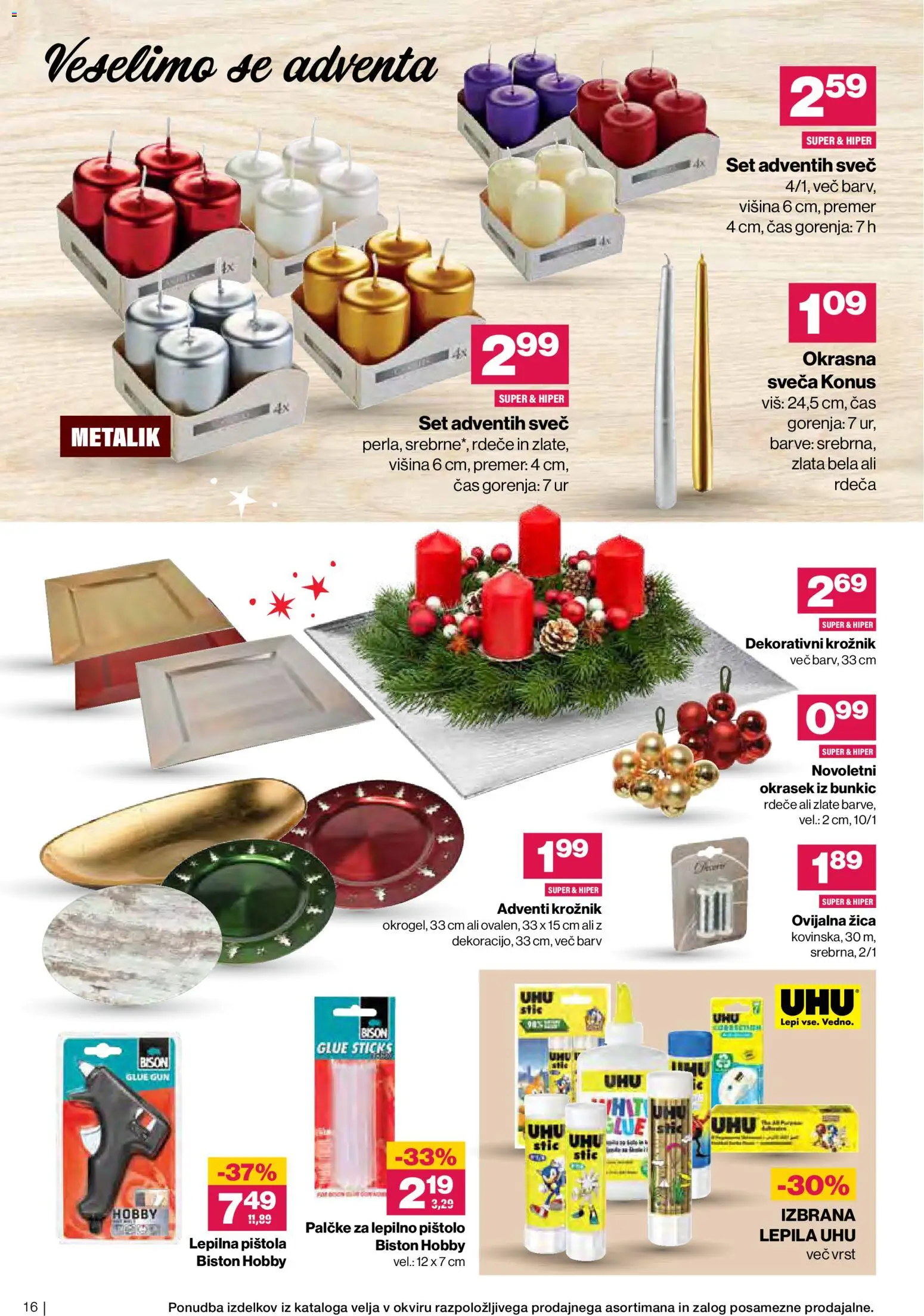 Novi Mercator katalog ponudbe – veljaven od 05.11.2025 | Stran: 16 | Izdelki: Sveča