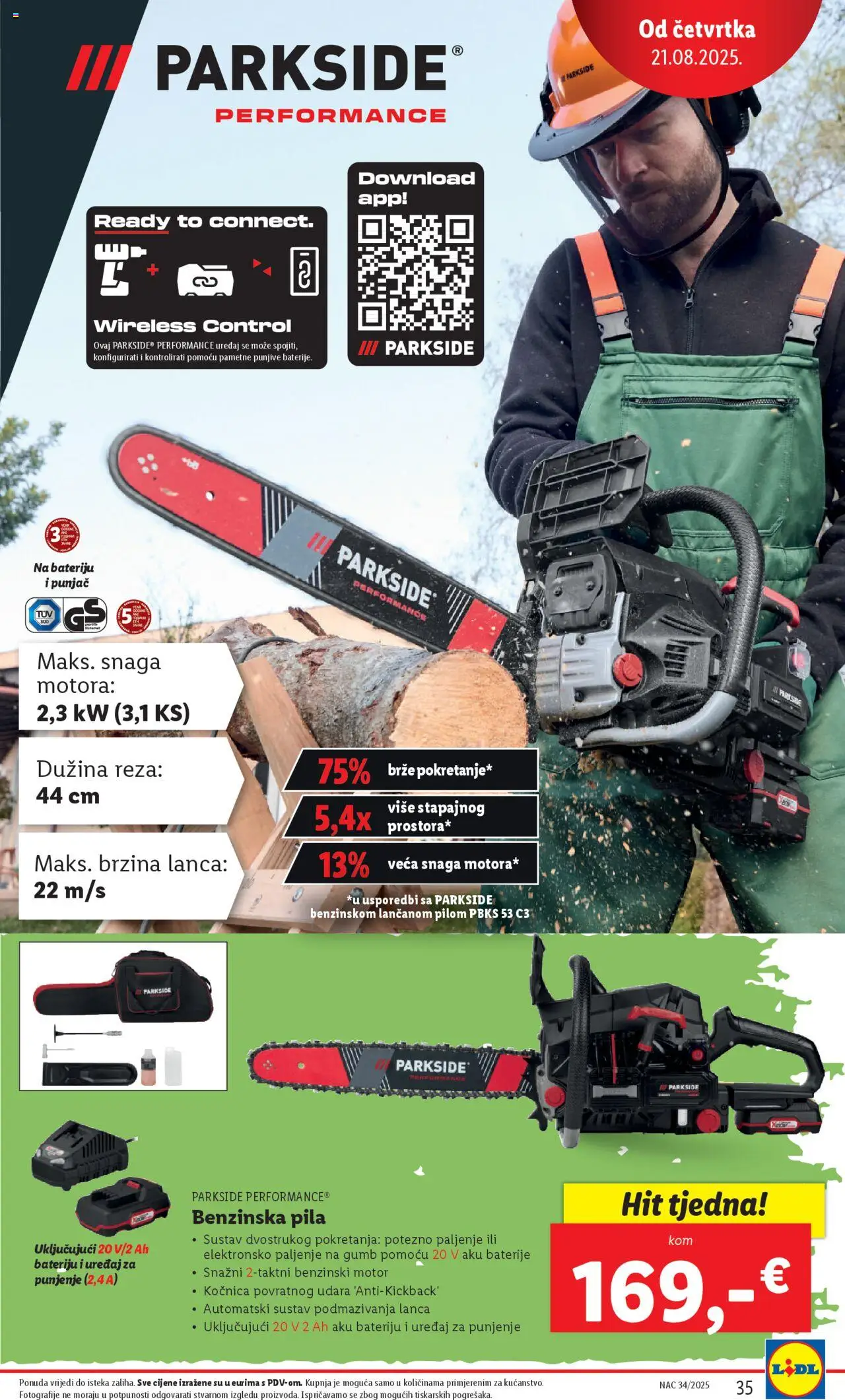 Lidl katalog | vrijedi od 18.08.2025 | Stranica: 35 | Proizvodi: Baterije, Pila, Parkside