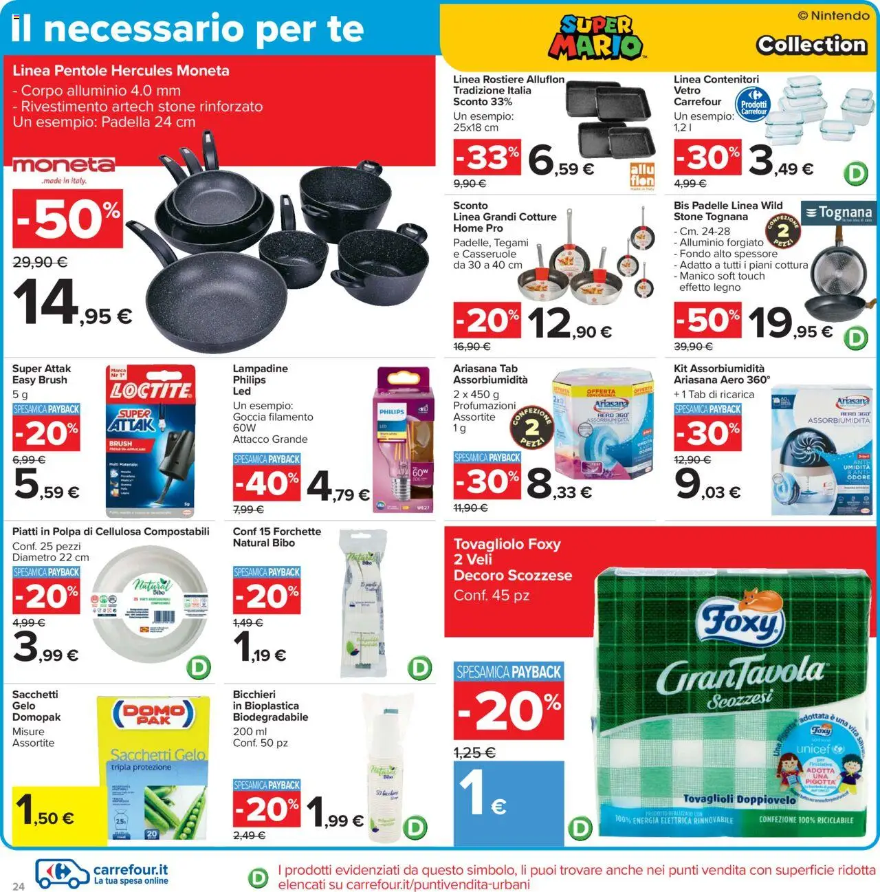 Volantino Carrefour del 26.09.2025 | Pagina: 24 | Prodotti: Tè, Padella, Alluminio