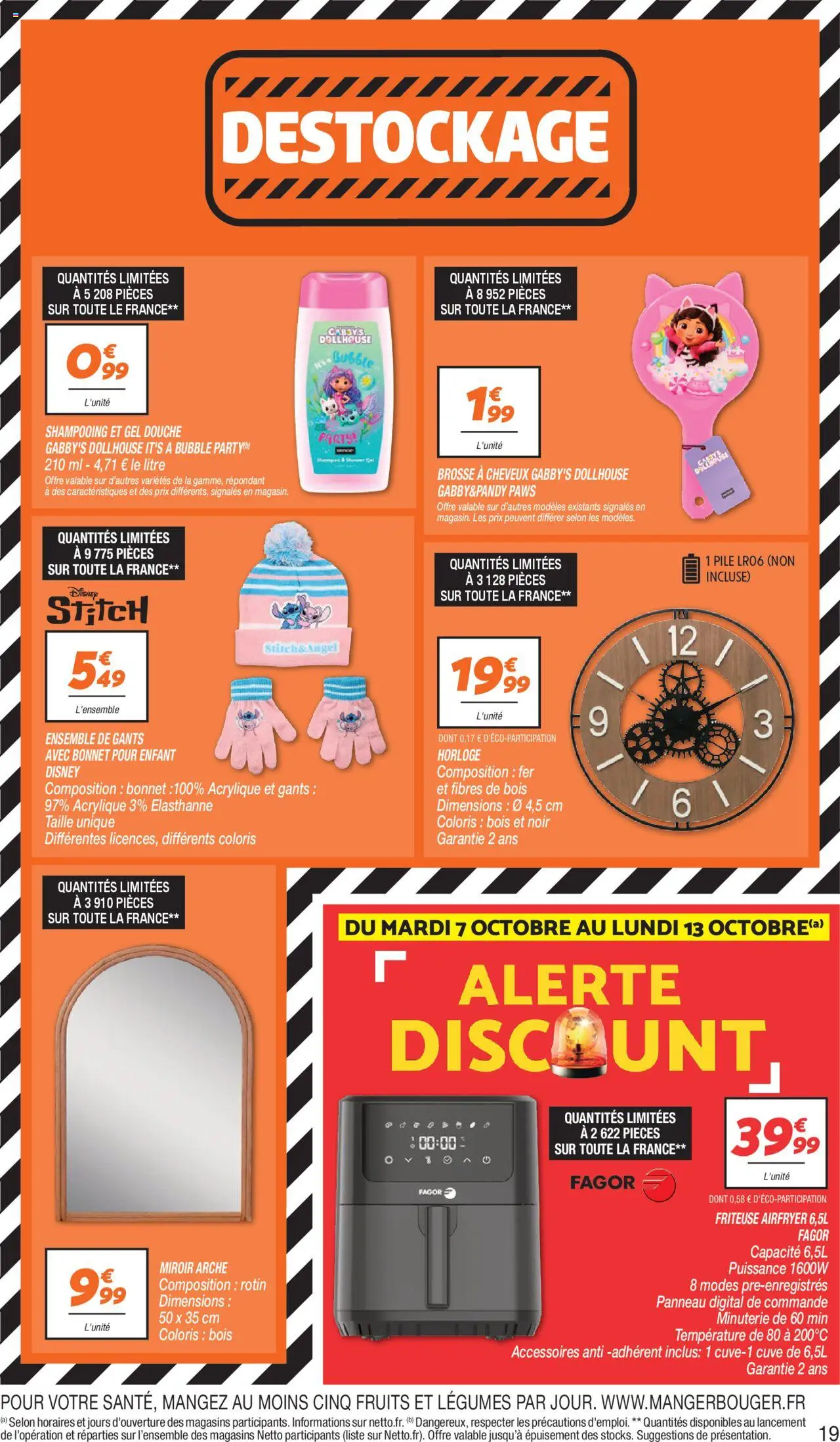 {H1} | Page: 19 | Produits: Brosse à cheveux, Shampooing, Gel douche, Gants