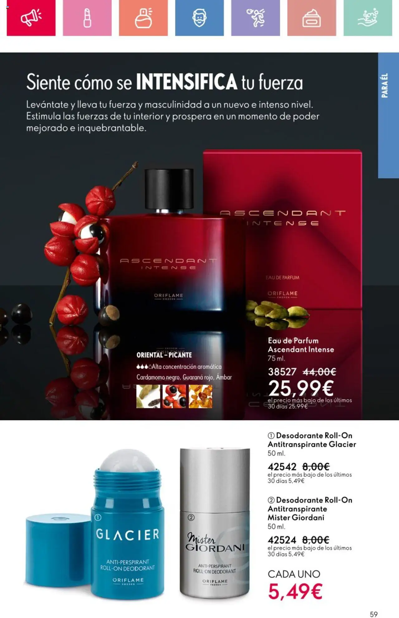Oriflame - Catálogo Campaña 9 │ válido desde el 22.06.2025 | Página: 59 | Productos: Χοιρινό παϊδάκι, Desodorante, Antitranspirante, Eau de parfum