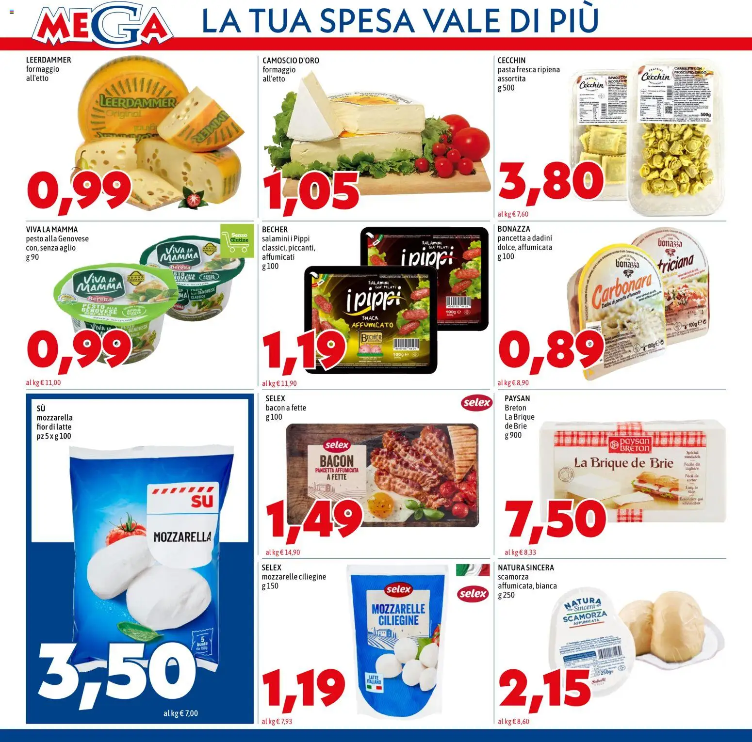 Volantino Mega del 08.04.2026 | Pagina: 4 | Prodotti: Prosciutto Crudo, Prosciutto, Aglio, Pesto