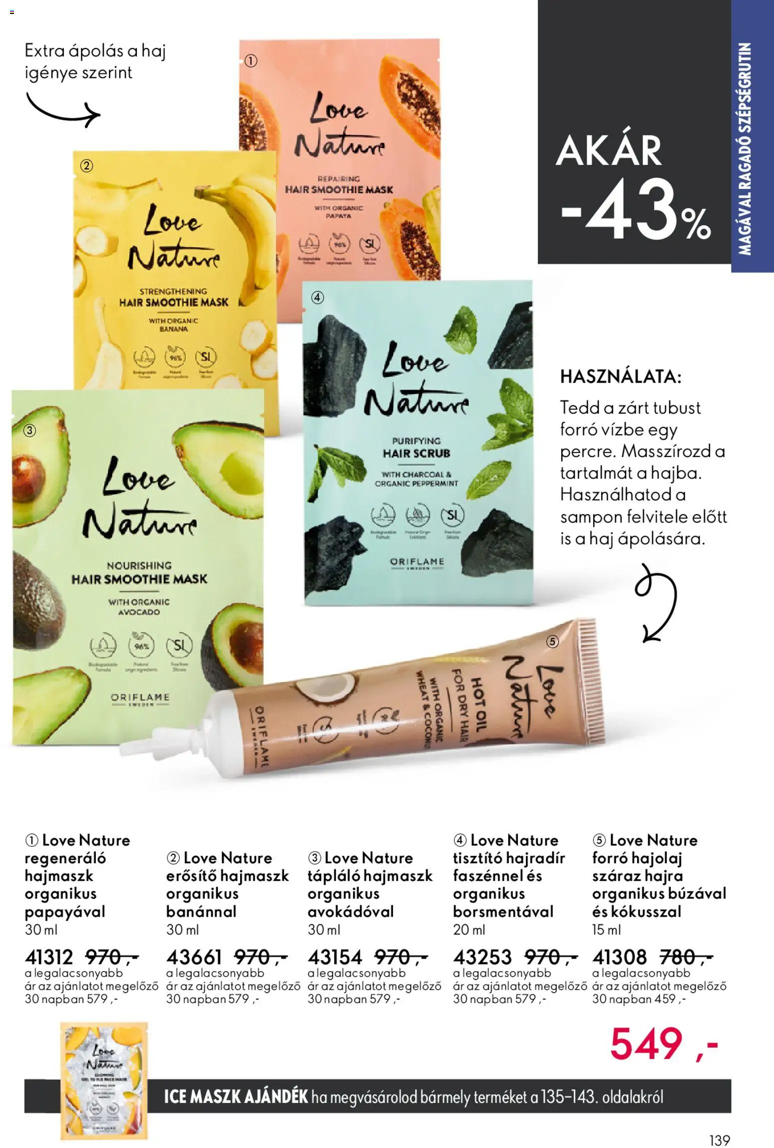Oriflame akciós ujság - amely érvényes a következő dátumtól: 15.04.2026 | Oldal: 139 | Termékek: Hajmaszk, Maszk, Smoothie, Erősítő