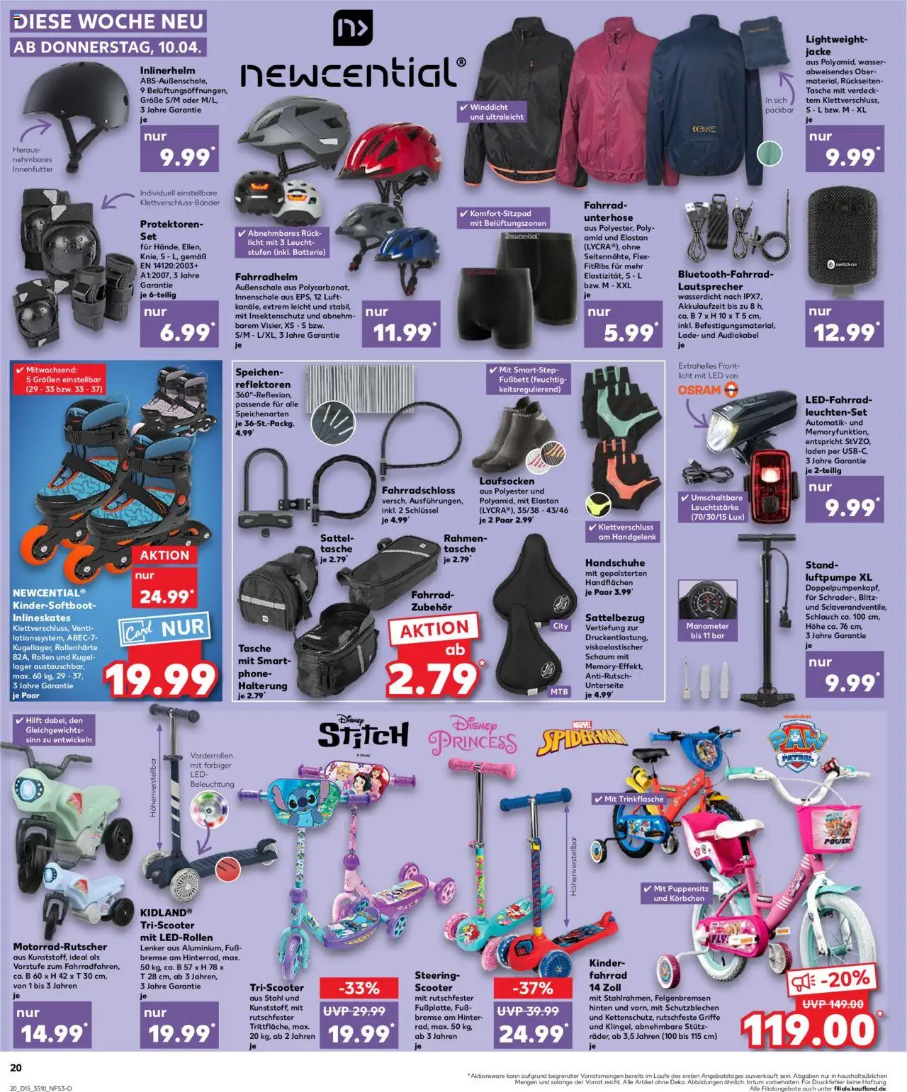 Kaufland - Leipzig-Reudnitz-Thonberg, Dresdner Straße 80 - gültig ab dem 10.04.2025 | Seite: 20 | Produkte: Manometer, Batterie, Fahrradhelm, Wasser