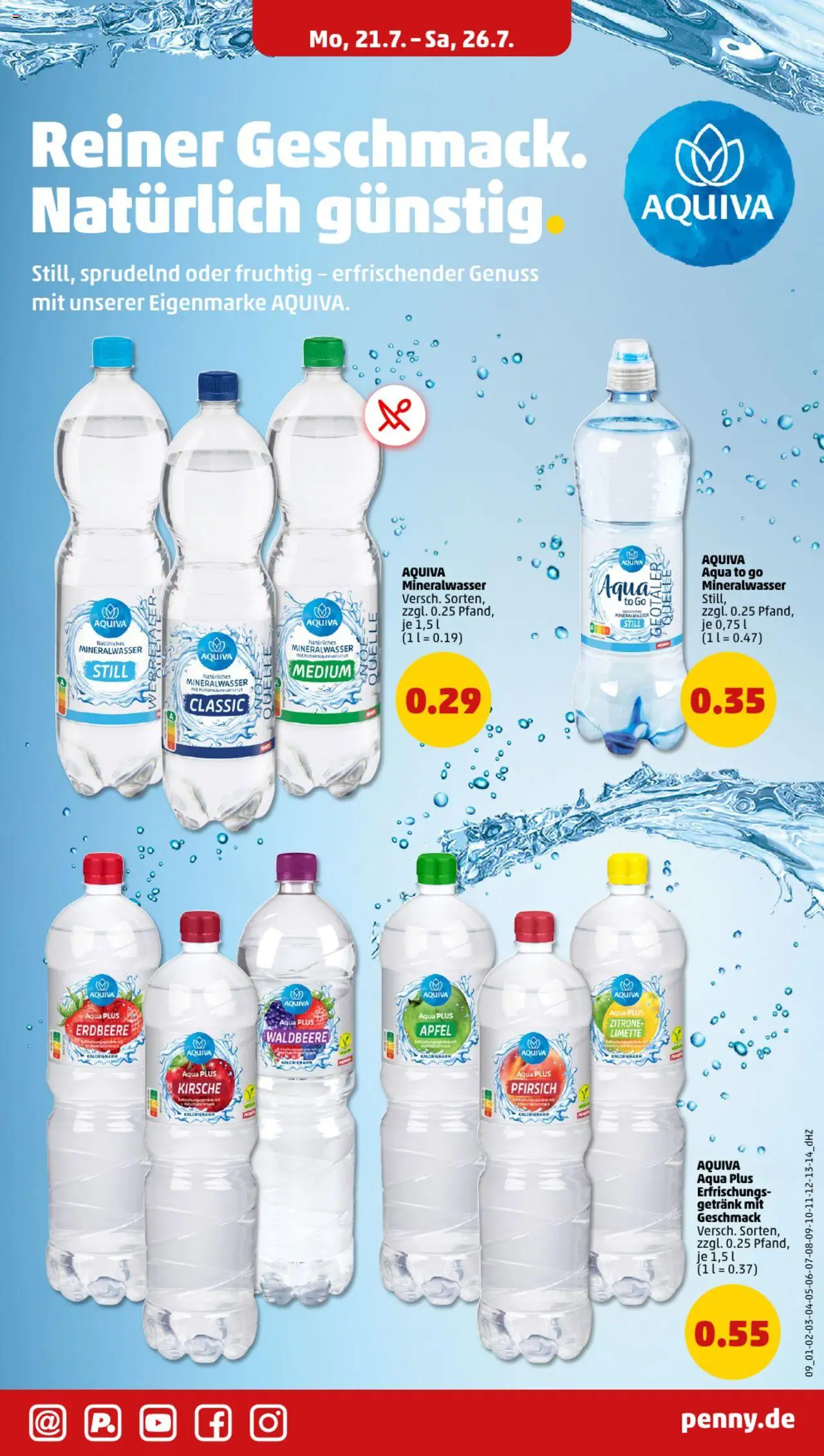 Penny Prospekt 	 - gültig ab dem 21.07.2025 | Seite: 9 | Produkte: Mineralwasser, Zitrone, Pfirsich, Limette