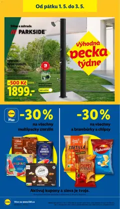 Náhled letáku PARKSIDE Solární sprcha 35 L, max. tlak: 4 bar, objem nádržky na vodu: 35 l, sprchová hlavice: Ø 15 cm, sprcha: Ø 16 x 220 cm, podstavec: 17,5 x 17,5 x 4,5 cm od 30.04.2026 | Strana: 38