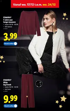 ESMARA® Wide leg broek, Wide leg broek, maten 36/38 - 44/46, met lurex - Voorbeeld van een folder van Lidl, geldig van 17.12.2025 | Pagina: 54 | Producten: Broek