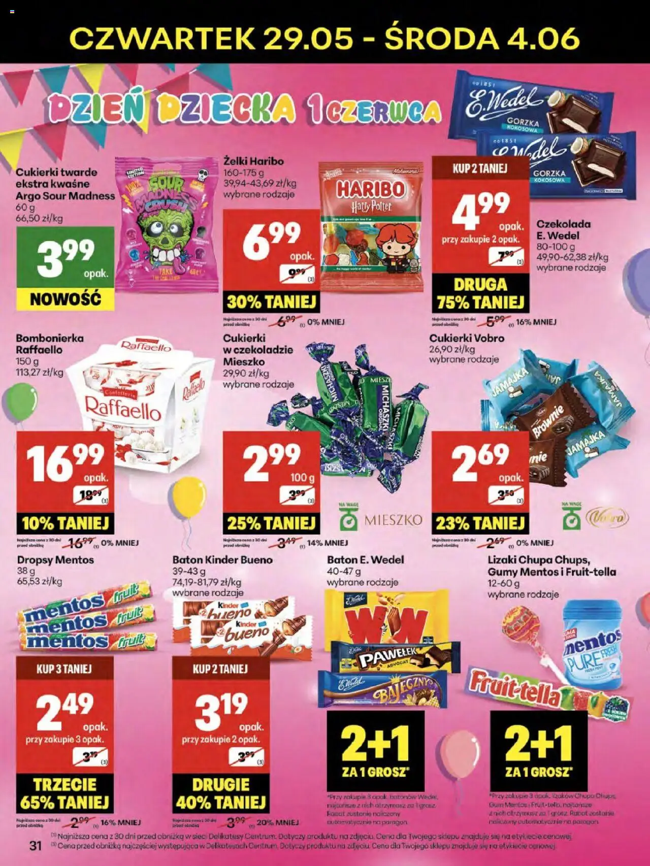 Delikatesy Centrum Gazetka od 29.05.2025 | Strona: 31 | Produkty: Bombonierka, Delikatesy, Kinder Bueno, Brownie