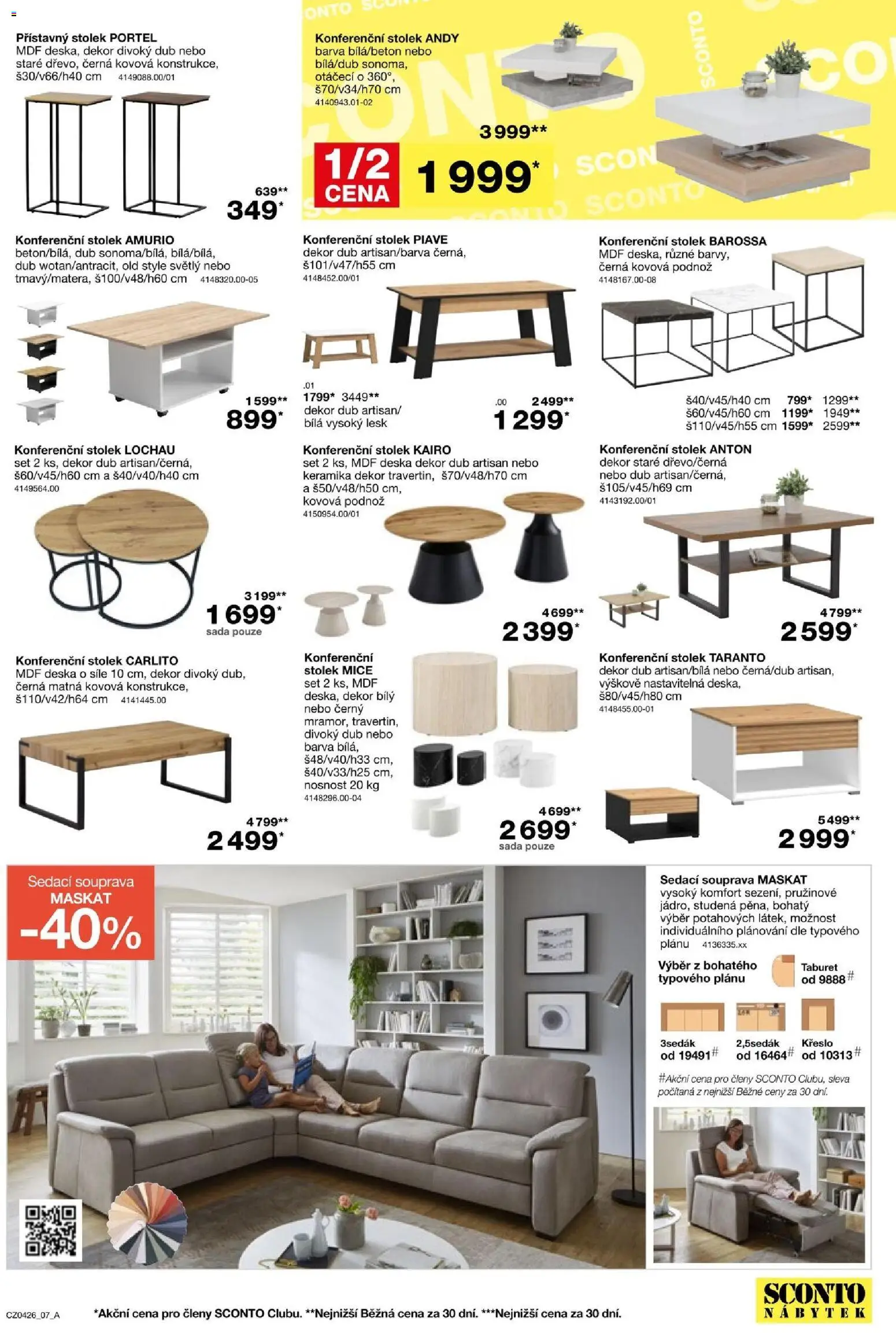 Sconto nábytek leták od 04.03.2026 | Strana: 7 | Produkty: Sedací souprava, Nábytek, Konferenční stolek, Stolek