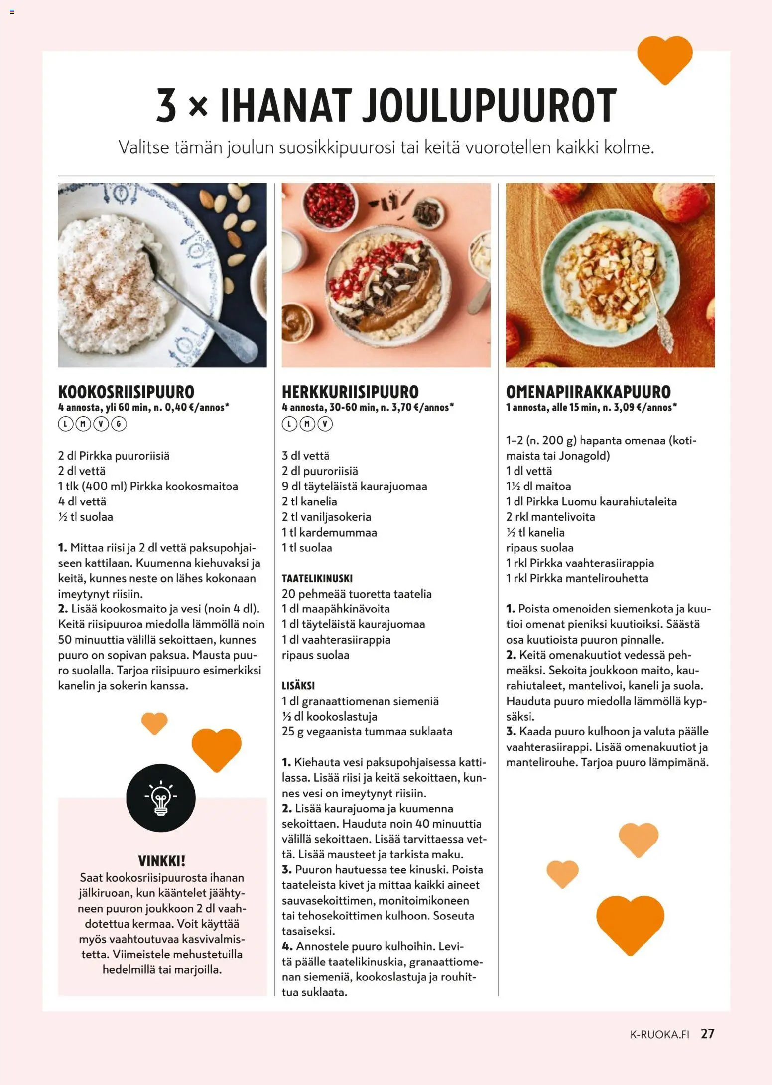 K-Supermarket - K-Ruoka – voimassa 03.12.2025 alkaen | Sivu: 27 | Tuotteet: Kaneli, Kaurajuoma, Omenat, Tee