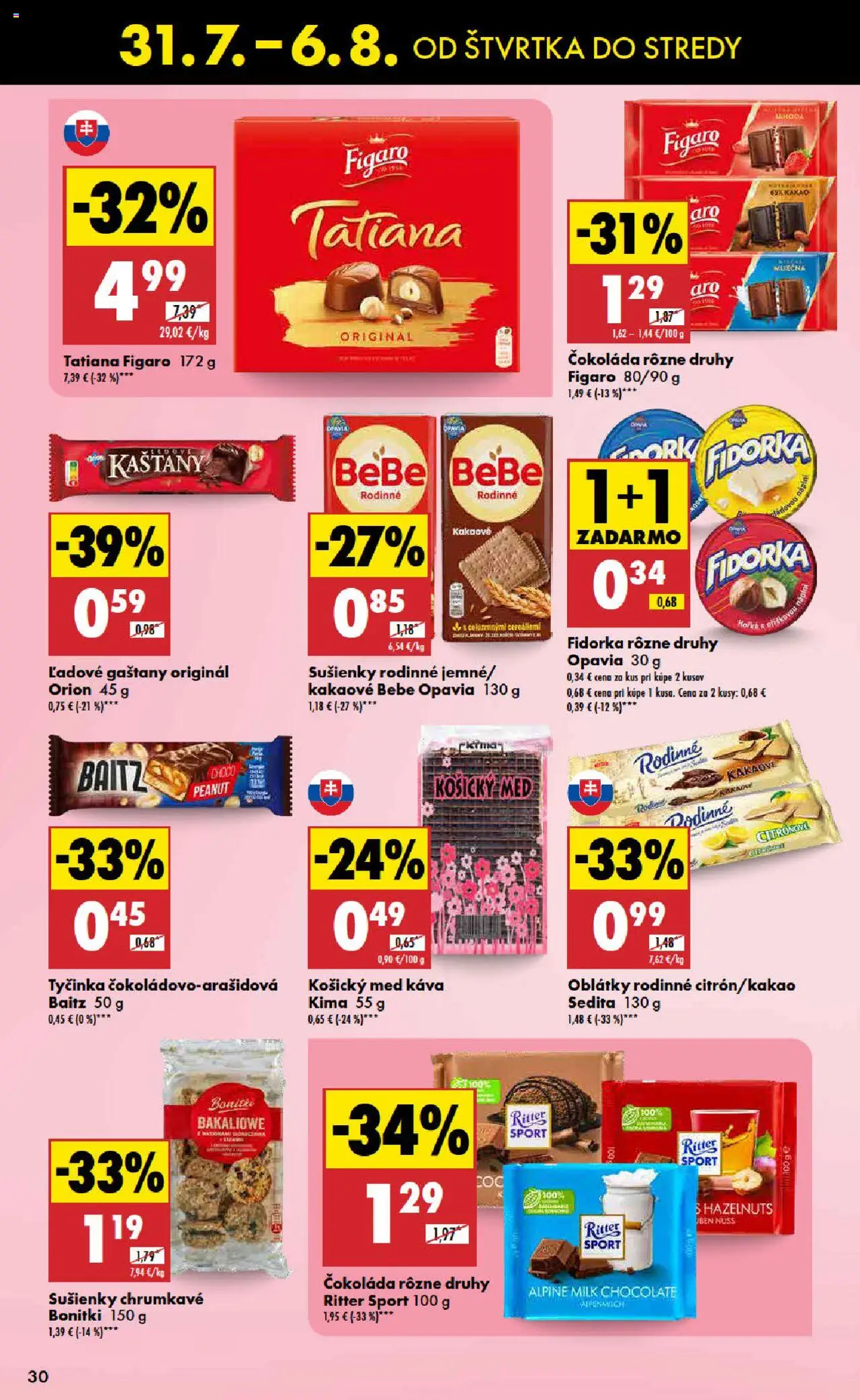 Biedronka leták │ platný od 31.07.2025 | Strana: 30 | Produkty: Gaštany, Káva, Med, Kakao