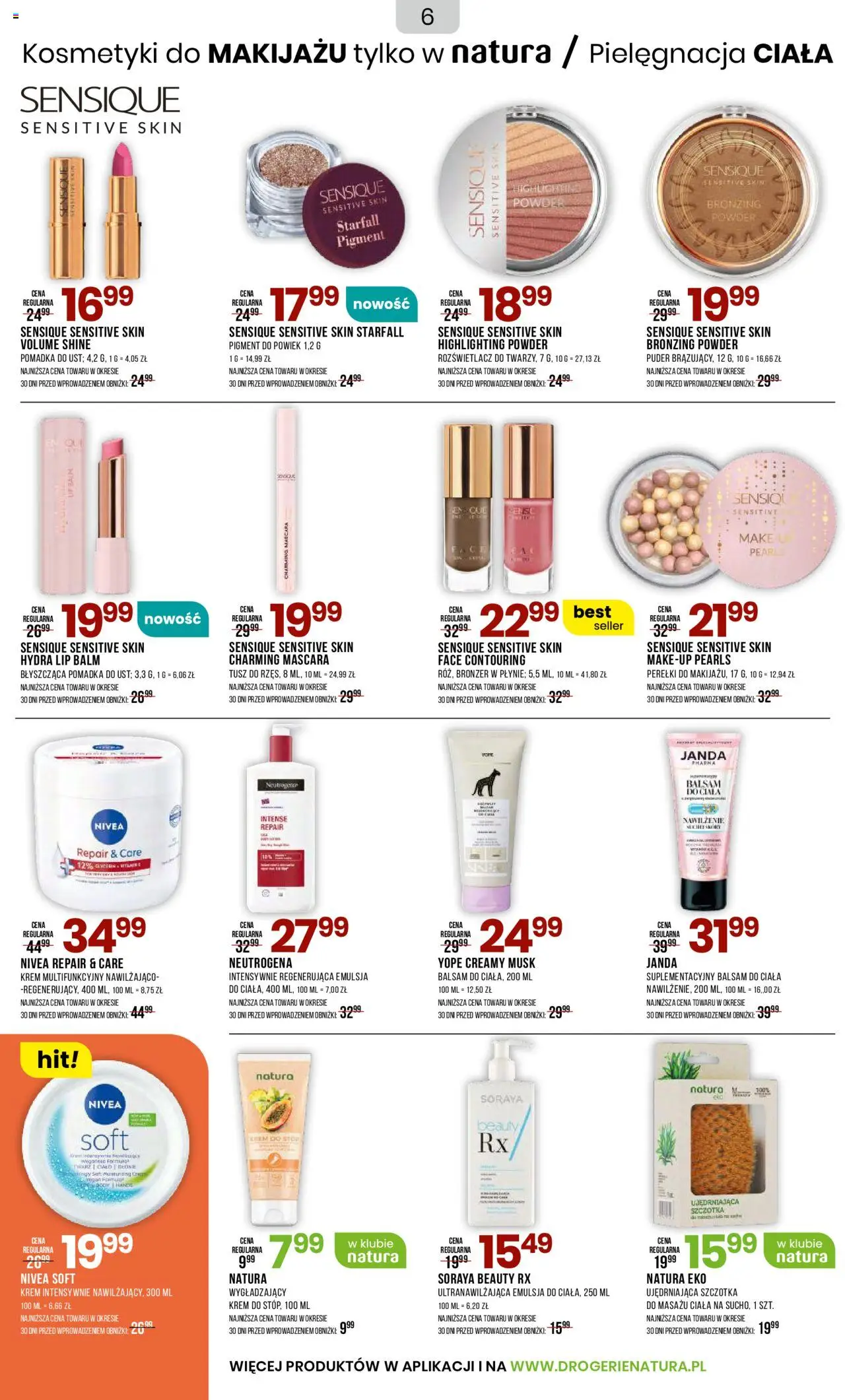 Drogerie Natura Gazetka od 03.10.2025 | Strona: 6 | Produkty: Kosmetyki, Puder, Rozświetlacz, Szczotka