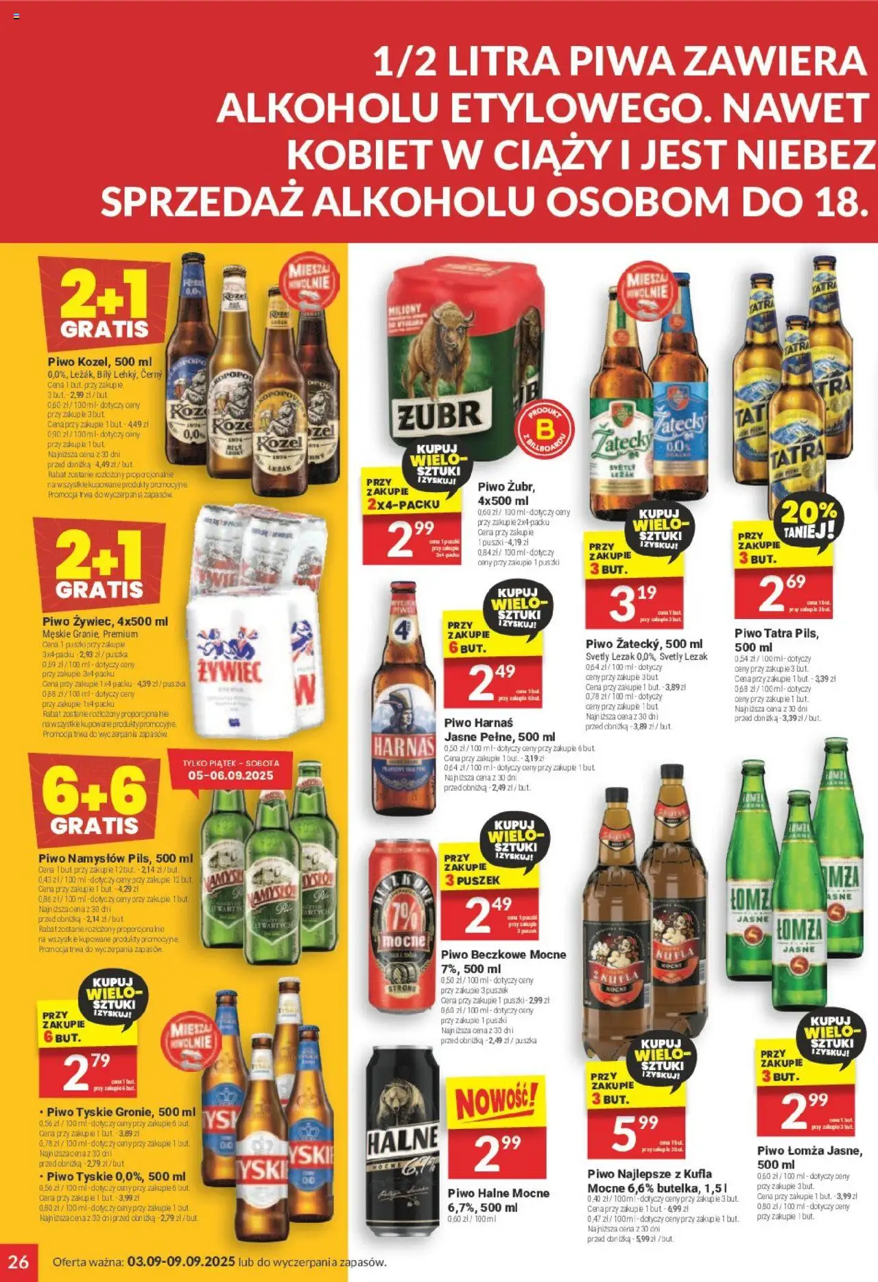 Twój Market Gazetka od 03.09.2025 | Strona: 26 | Produkty: Leżak, Tyskie, Piwo, Piwo Namysłów