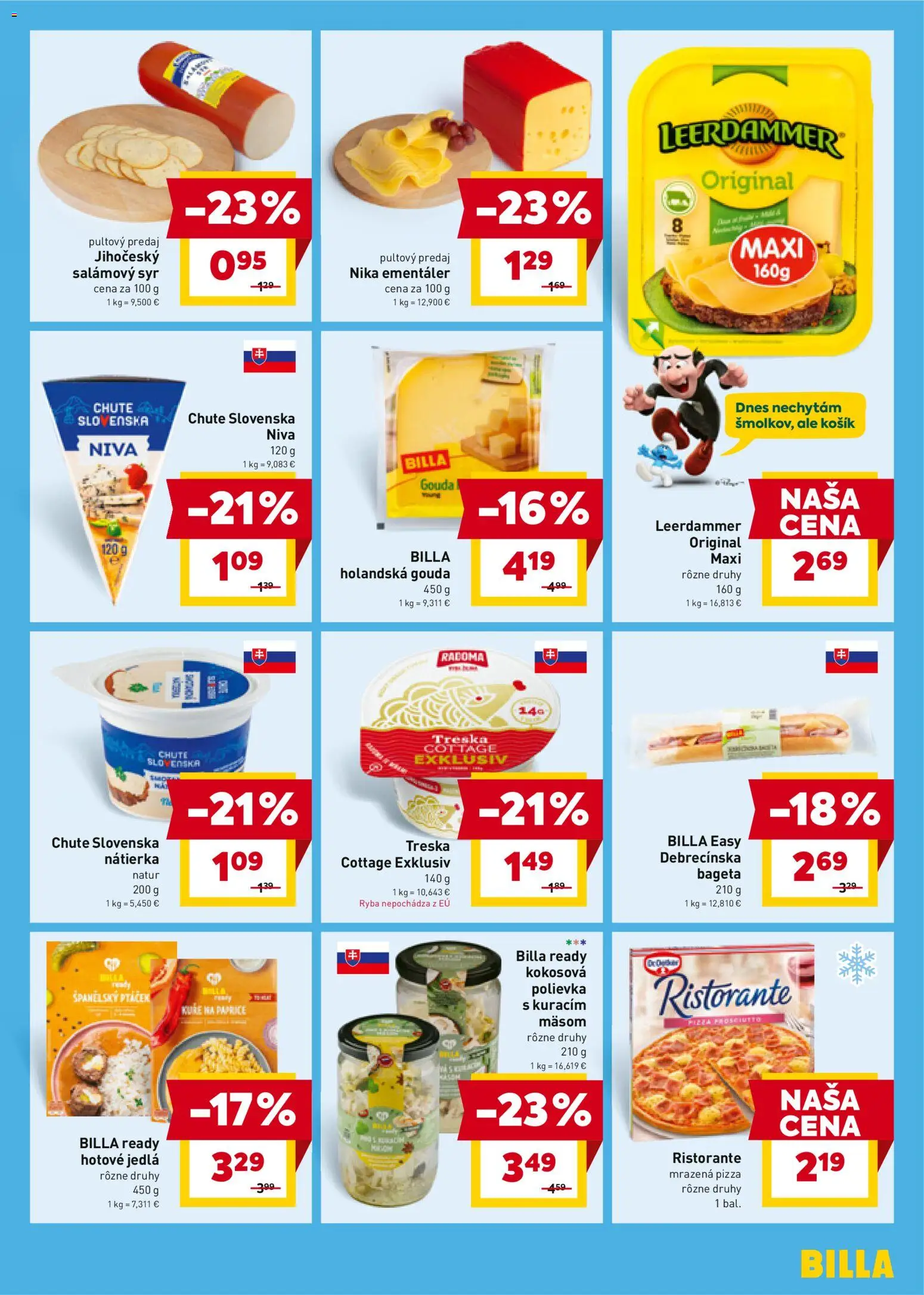 Nové Billa akcie – leták je platný od 05.11.2025 | Strana: 7 | Produkty: Syr, Pizza, Gouda, Treska