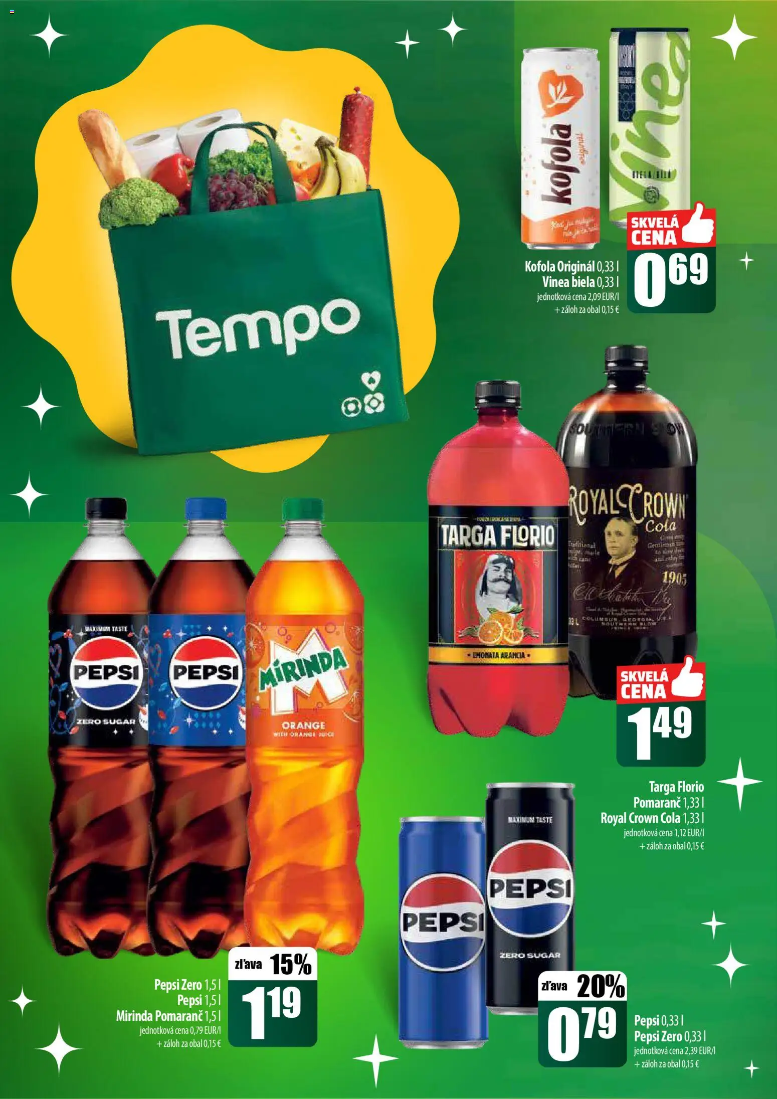 Nové COOP Jednota akcie – leták je platný od 22.12.2025 | Strana: 46 | Produkty: Kofola, Pepsi, Mirinda, Cola