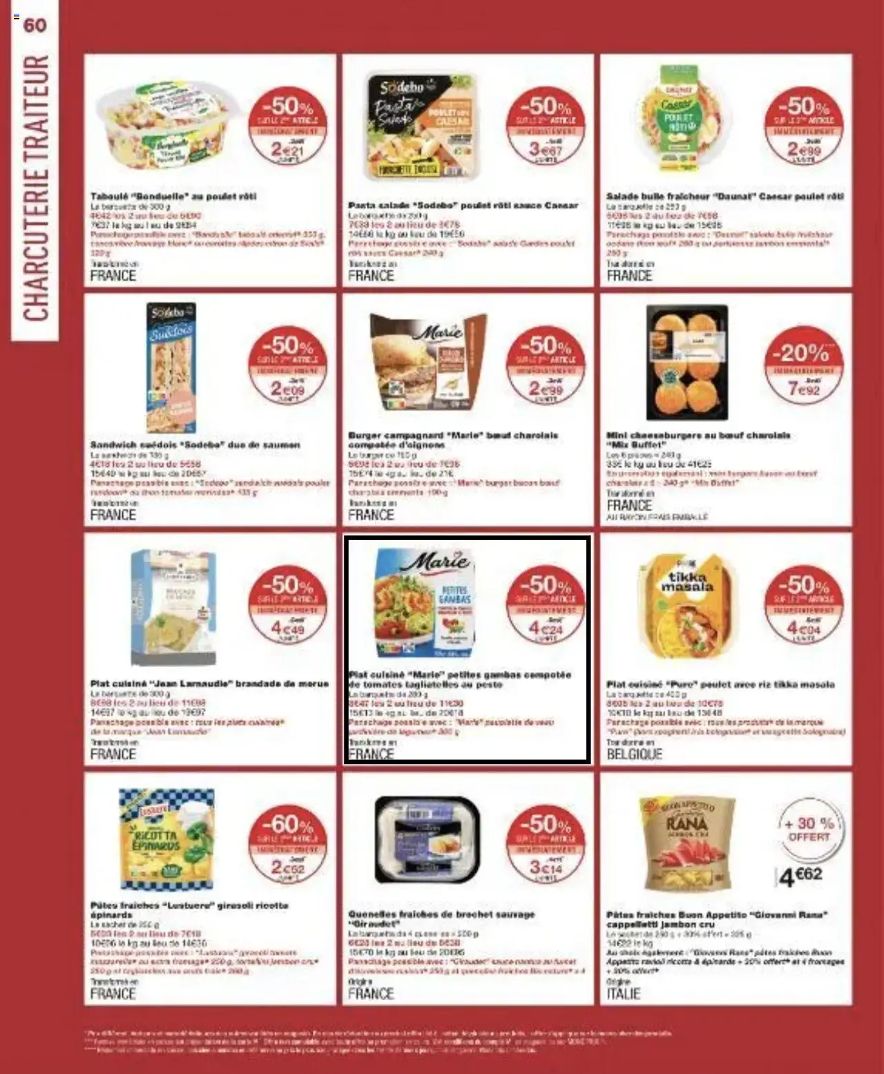  | Page: 60 | Produits: Morue, Jambon, Tomates, Piles