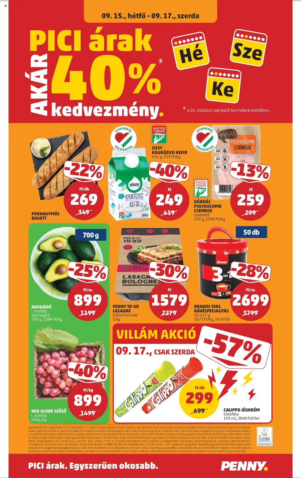 PENNY akciós ujság - amely érvényes a következő dátumtól: 11.09.2025 | Oldal: 28 | Termékek: Kaukázusi kefír, Jégkrém, Avokádó, Pulykacomb