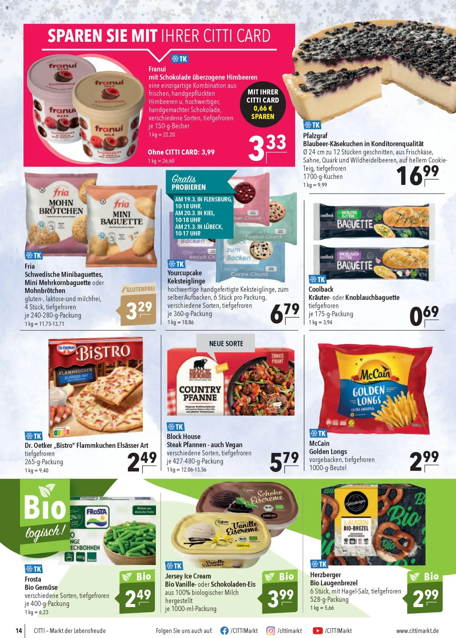 CITTI Markt Prospekt 	 – gültig ab 18.03.2026 | Seite: 14 | Produkte: Milch, Butter, Schokolade, Frosta
