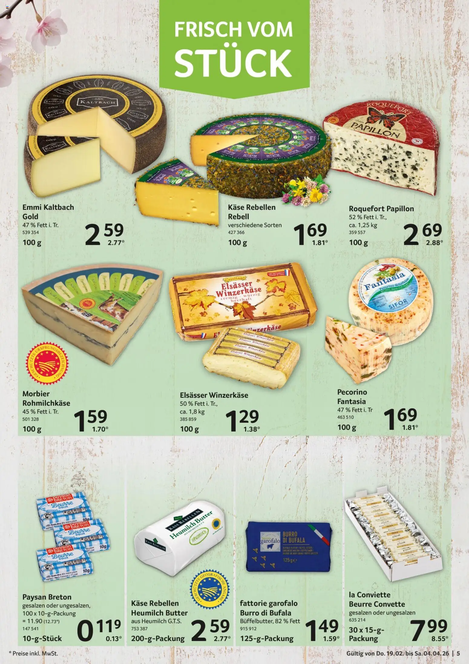 Selgros Feinkost Ostern – gültig ab 19.02.2026 | Seite: 5 | Produkte: Butter, Käse