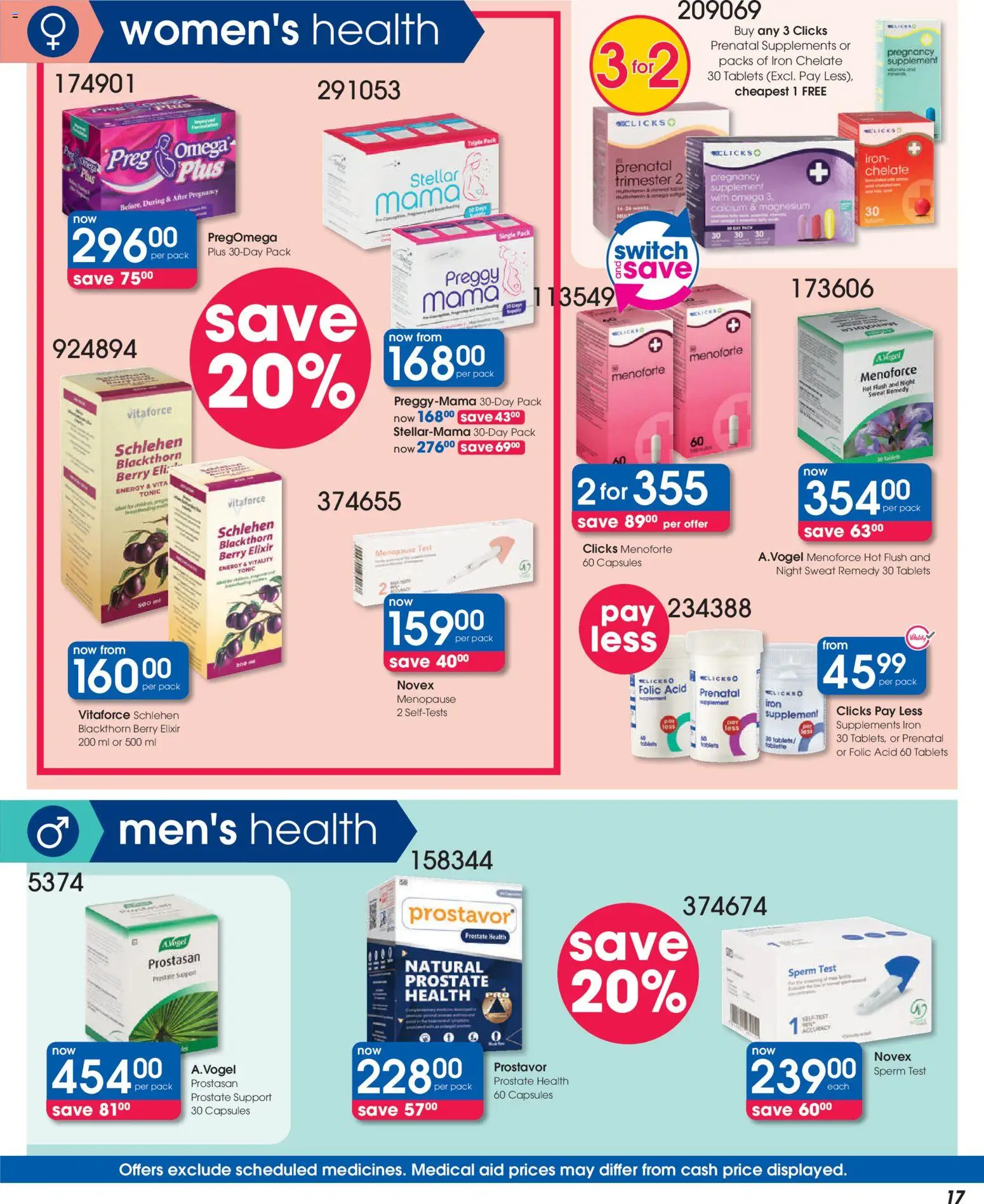 New Clicks catalogue – valid from 25.02.2026 | Page: 17 | Products: Iron, Tonic, Switch, Supplements