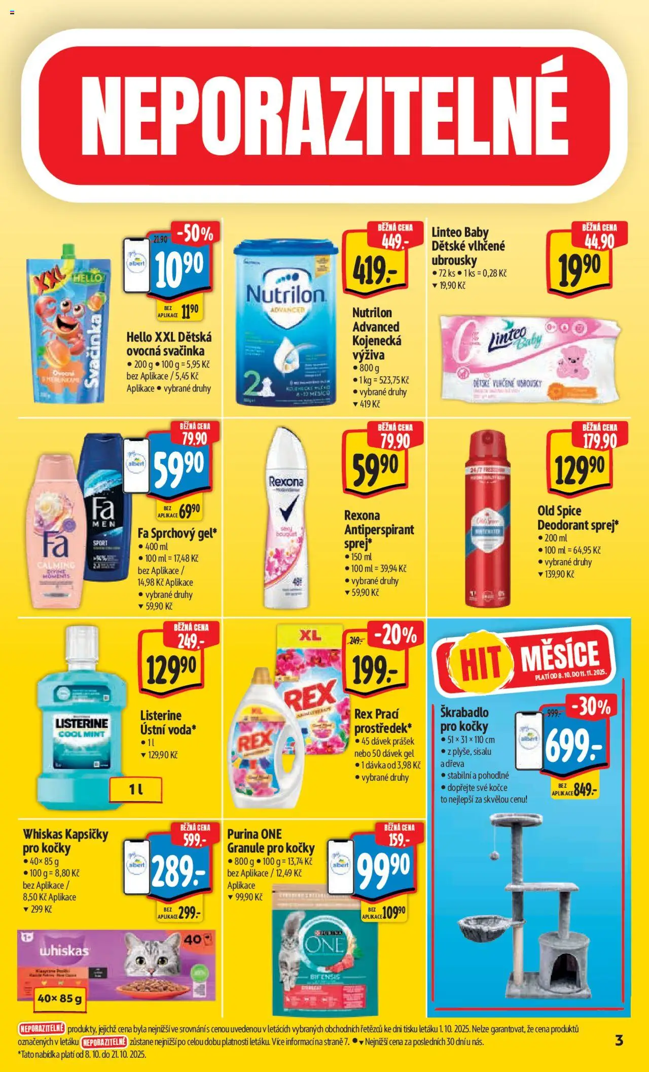 Albert leták - Hypermarket od 08.10.2025 | Strana: 7 | Produkty: Deodorant, Whiskas, Old Spice, Nutrilon