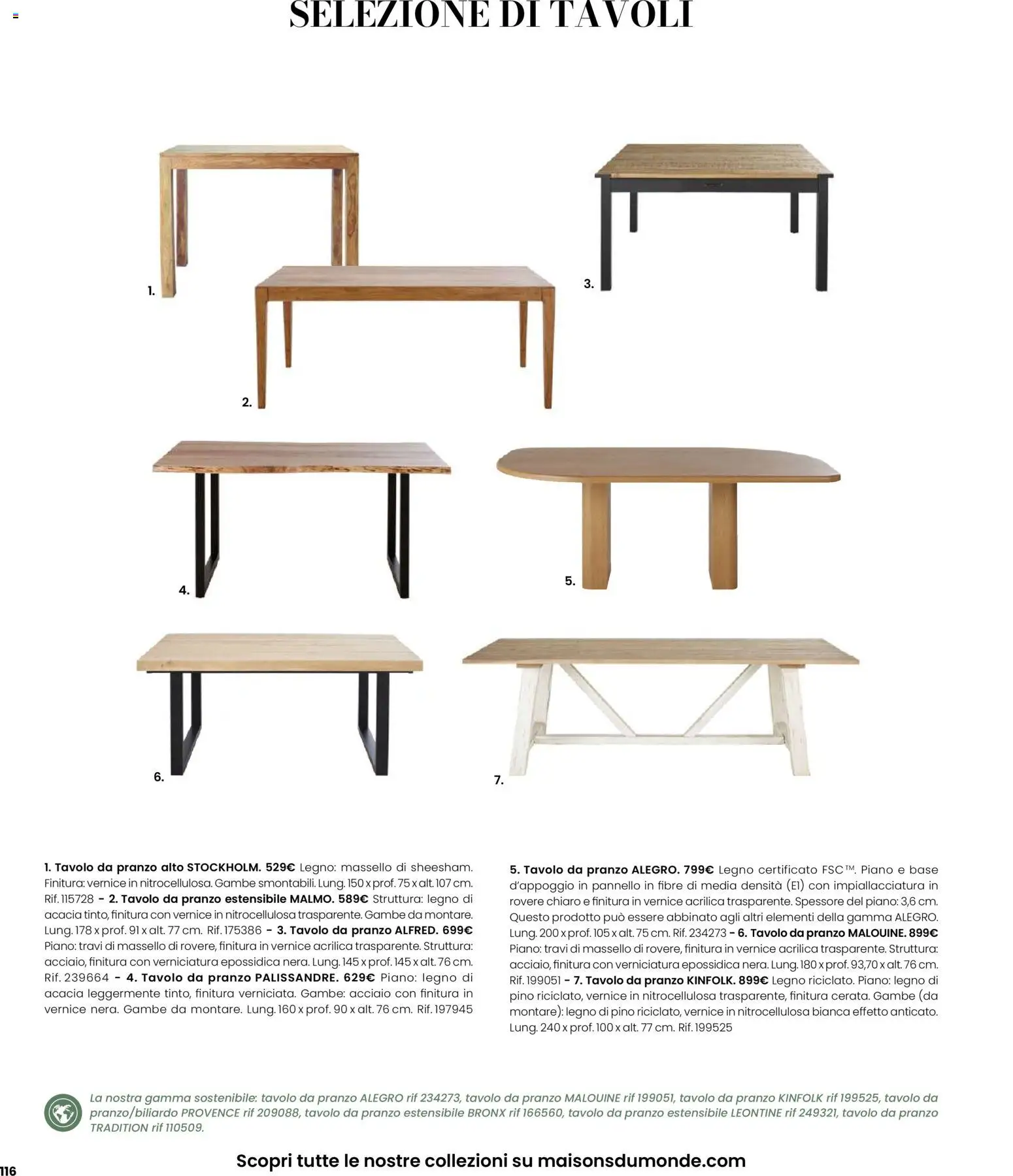 Volantino Maisons du Monde del 12.02.2026 | Pagina: 116 | Prodotti: Tavolo