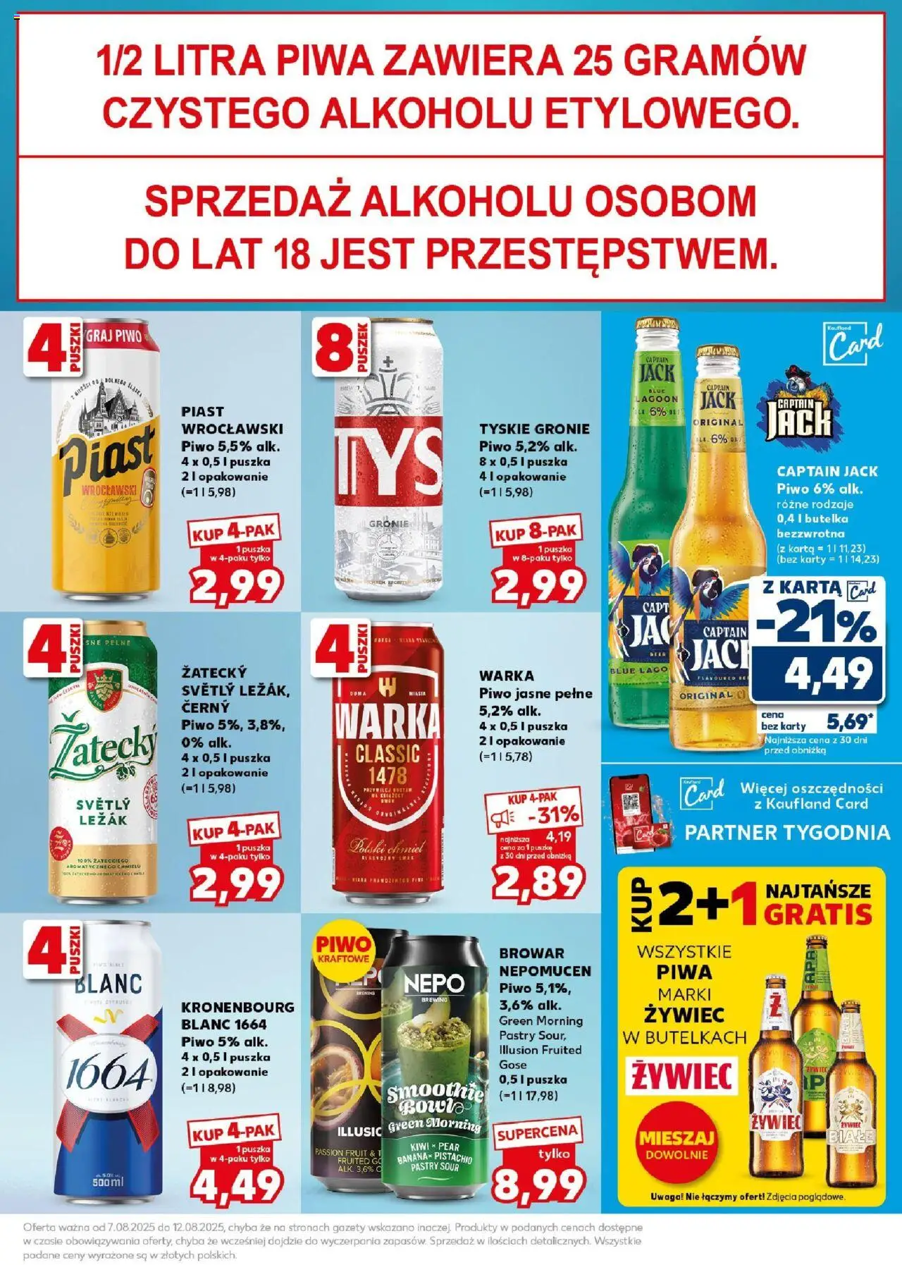 Kaufland gazetka - Super Sobota od 09.08.2025 | Strona: 31 | Produkty: Karta, Warka, Tyskie, Kiwi