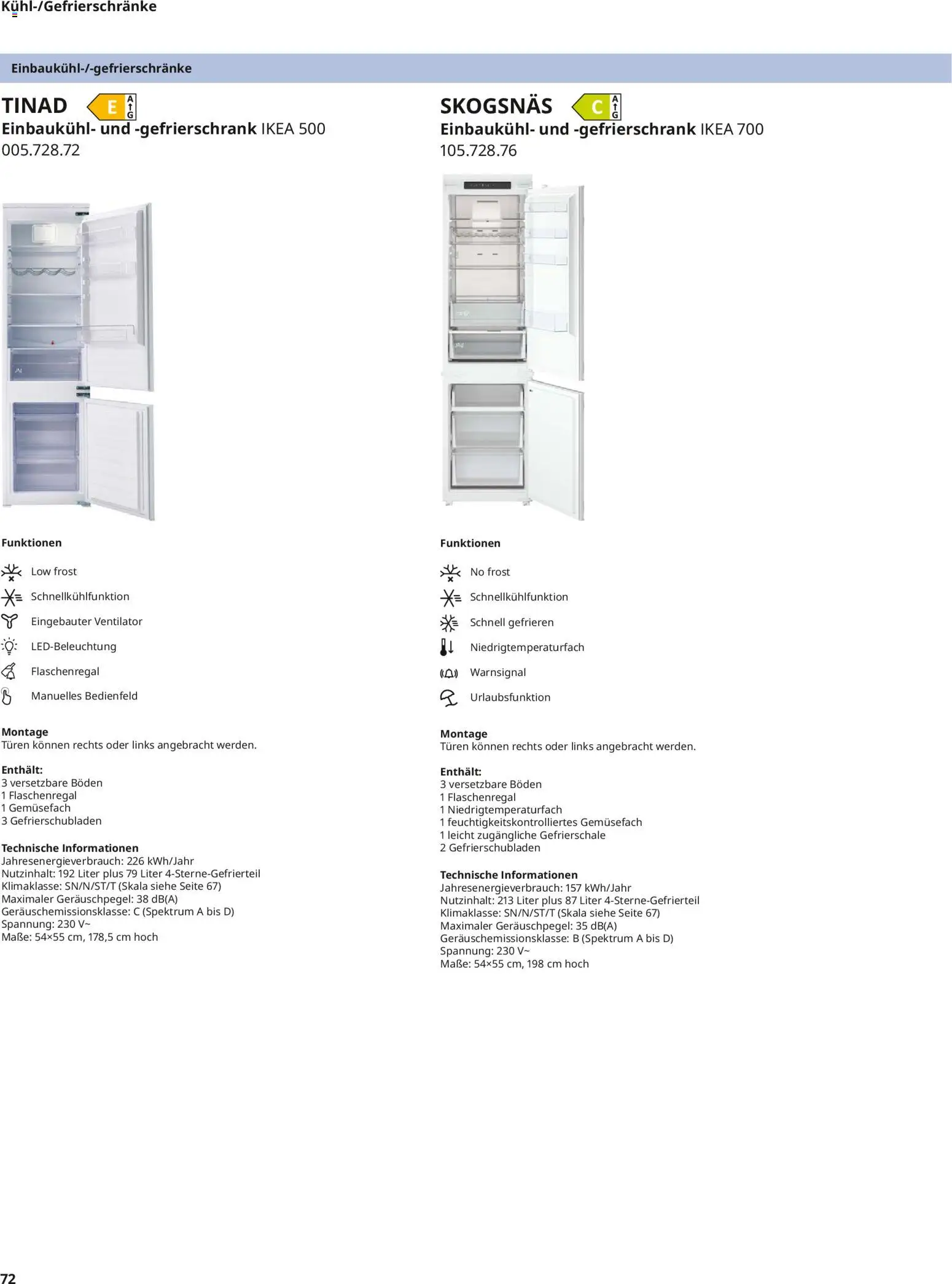 Ikea Elektrogeräte – gültig ab 10.04.2026 | Seite: 72 | Produkte: Gefrierschrank, Ventilator