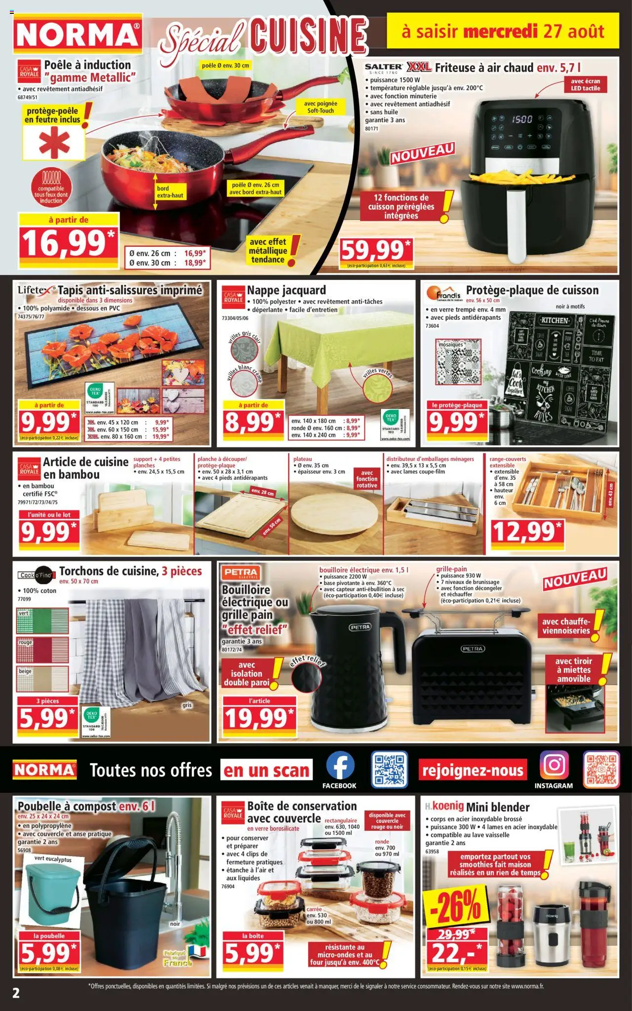  | Page: 2 | Produits: Four, Friteuse, Bouilloire électrique, Nappe