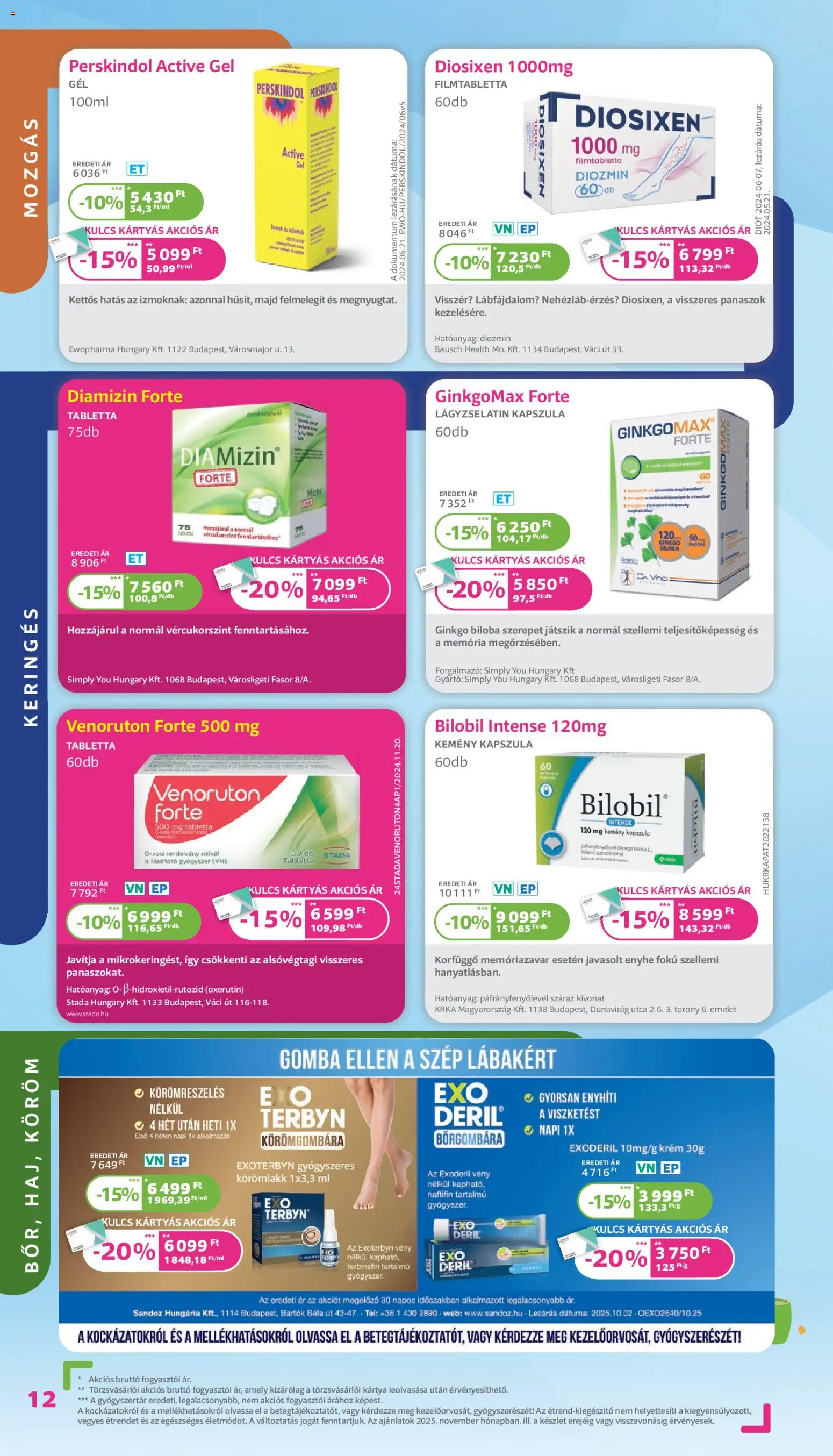 Kulcs Patika akciós ujság - amely érvényes a következő dátumtól: 01.11.2025 | Oldal: 12 | Termékek: Ginkgo biloba, Gomba, Körömlakk