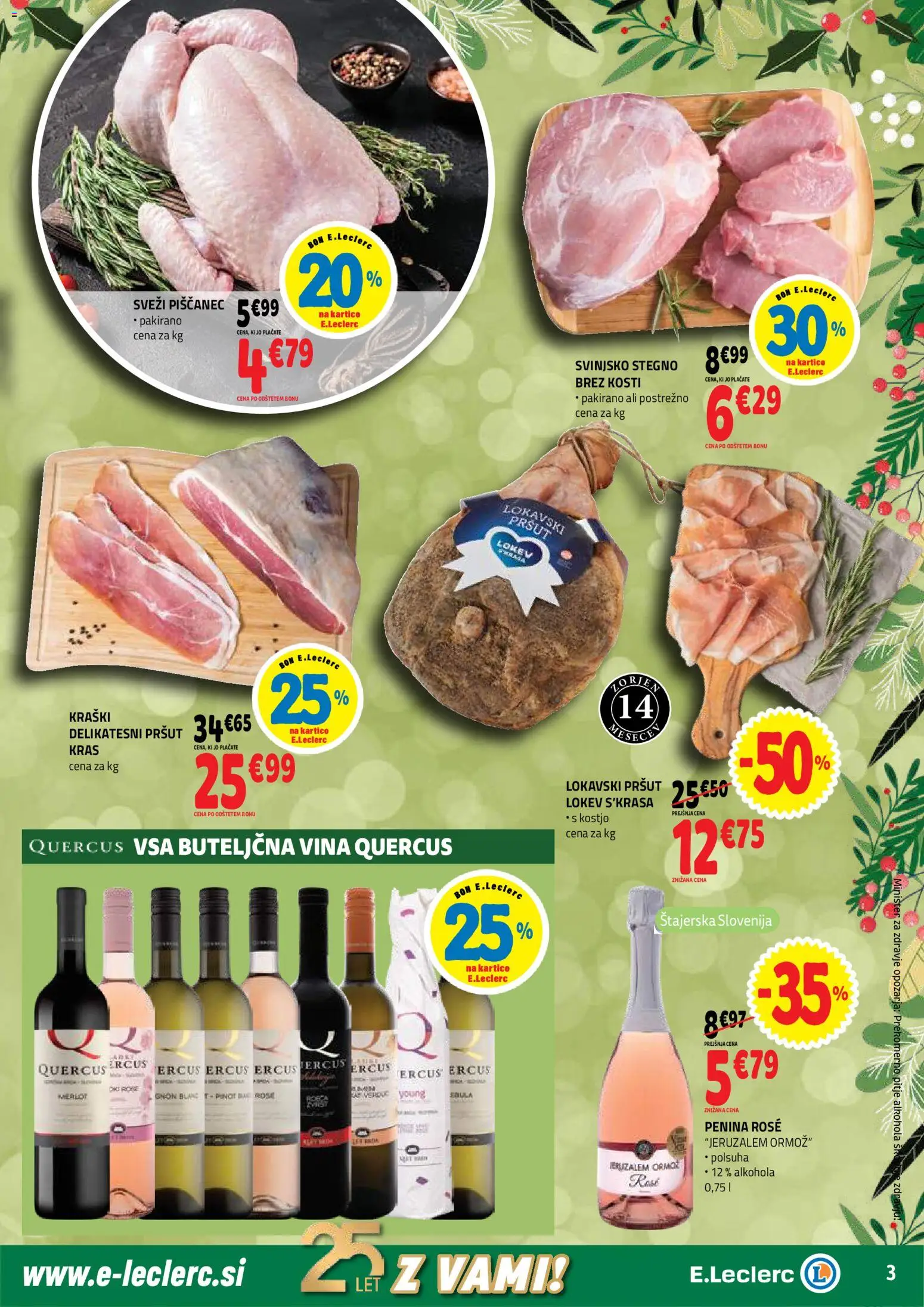Novi E.leclerc katalog ponudbe – veljaven od 26.11.2025 | Stran: 3 | Izdelki: Pršut, Penina