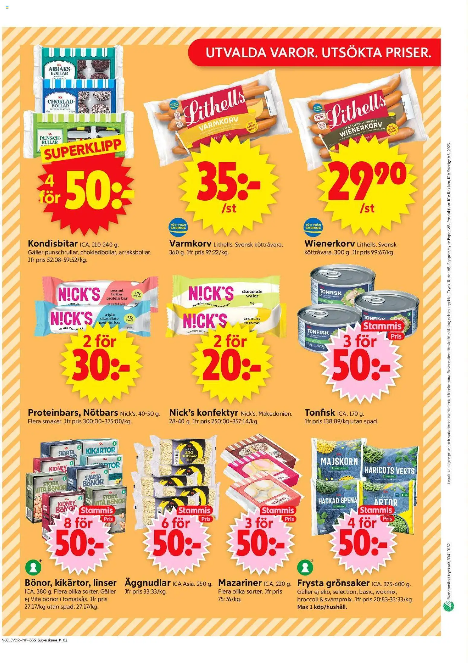 ICA Supermarket reklamblad aktuell från 12.01.2026 | Sida: 10 | Produkter: Kikärtor, Galler, Papper, Broccoli