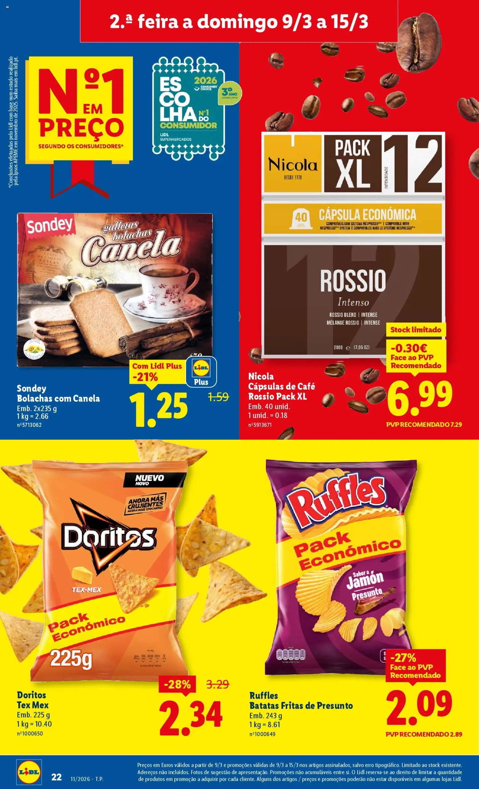 Lidl folheto │ válido de 09.03.2026 | Página: 22 | Produtos: Base, Nespresso, Café, Presunto