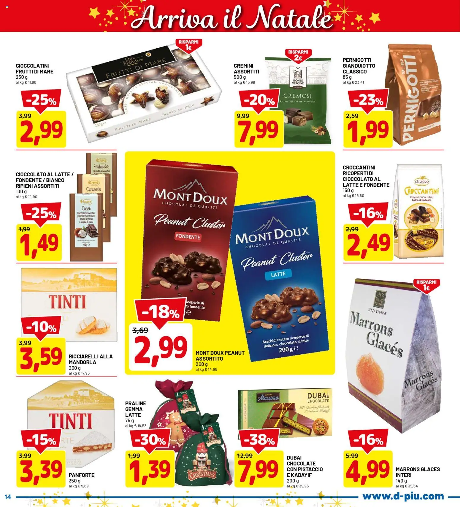 Volantino D Più del 06.11.2025 | Pagina: 14 | Prodotti: Cioccolato, Frutti di mare, Arachidi, Cioccolatini