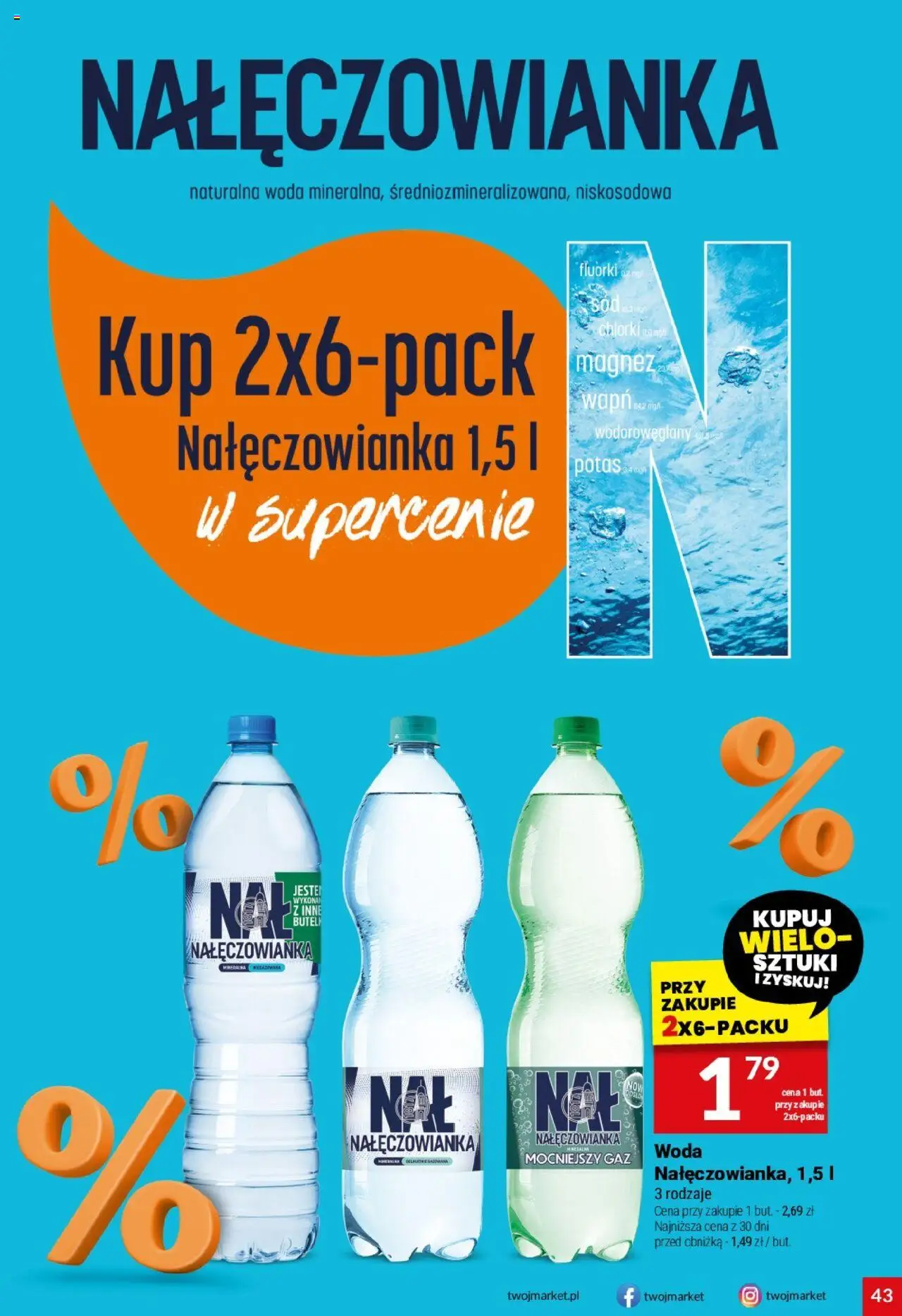 Twój Market Gazetka od 22.10.2025 | Strona: 43 | Produkty: Woda