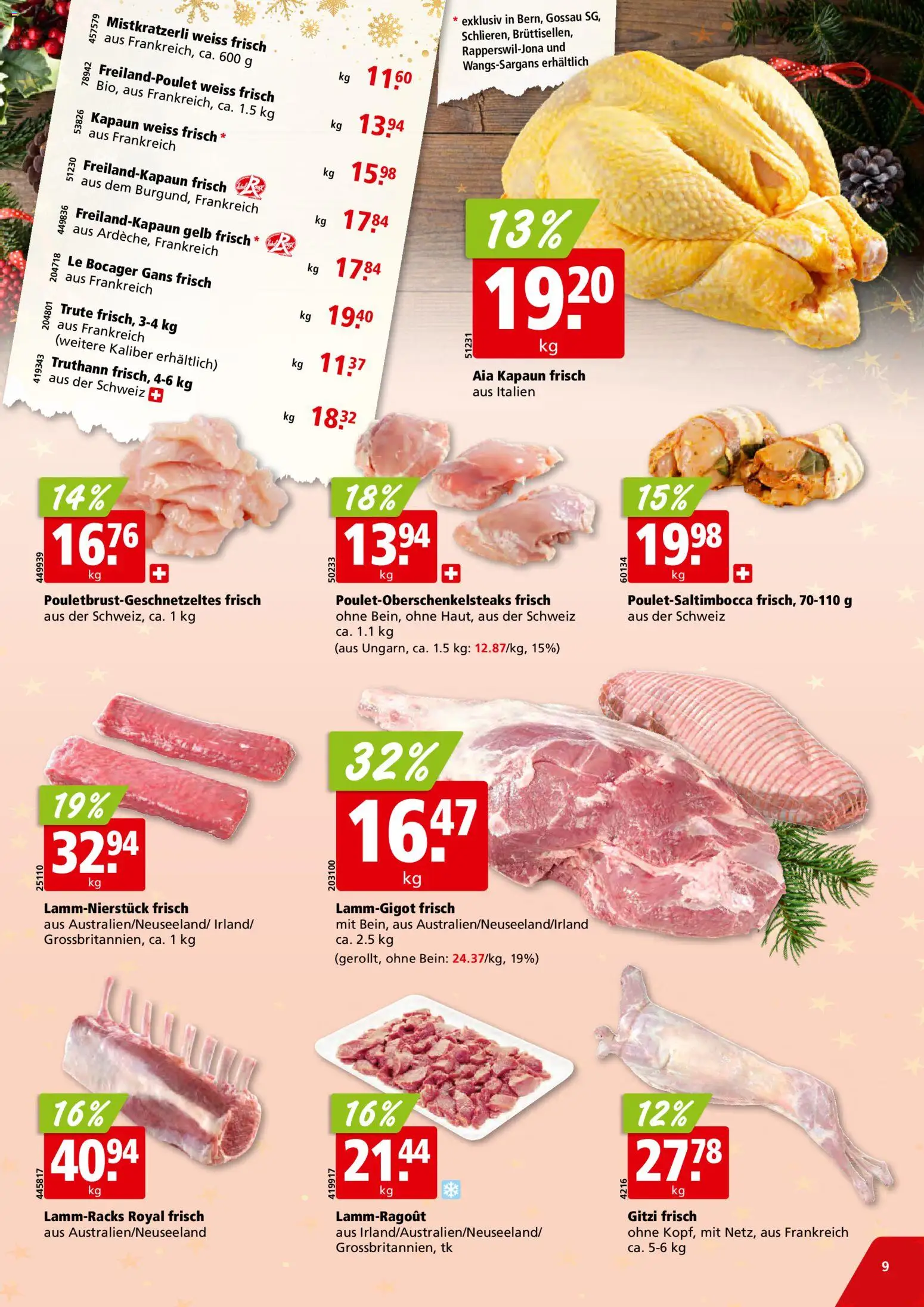 Aligro Aktionen Schlieren, Gossau SG, Frauenfeld, Rapperswil-Jona, Sargans, Bern, Brüttisellen, Pratteln, Emmen, Spreitenbach – gültig ab 15.12.2025 | Seite: 9