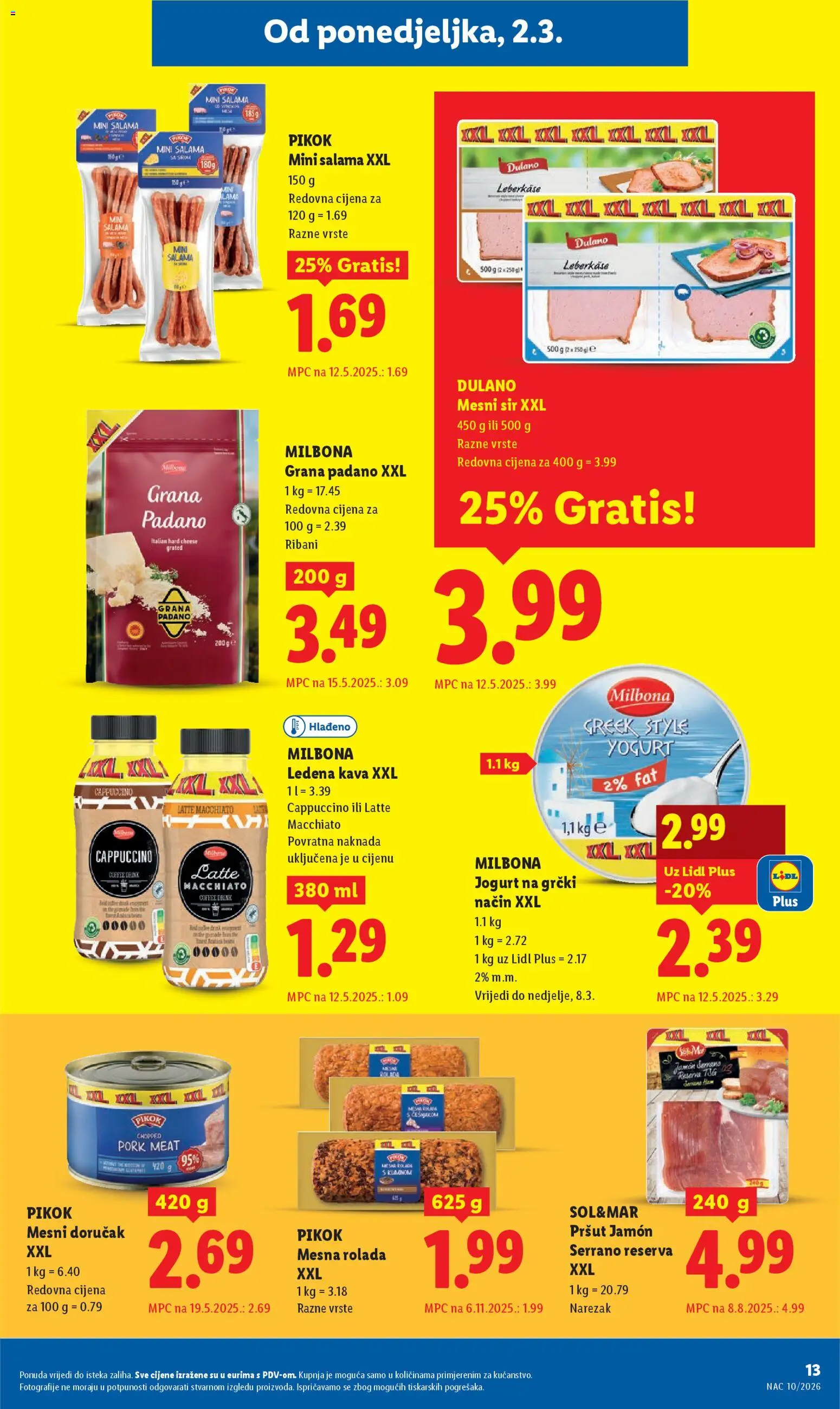 Lidl katalog | vrijedi od 02.03.2026 | Stranica: 13 | Proizvodi: Kava, Salama, Narezak, Ledena kava