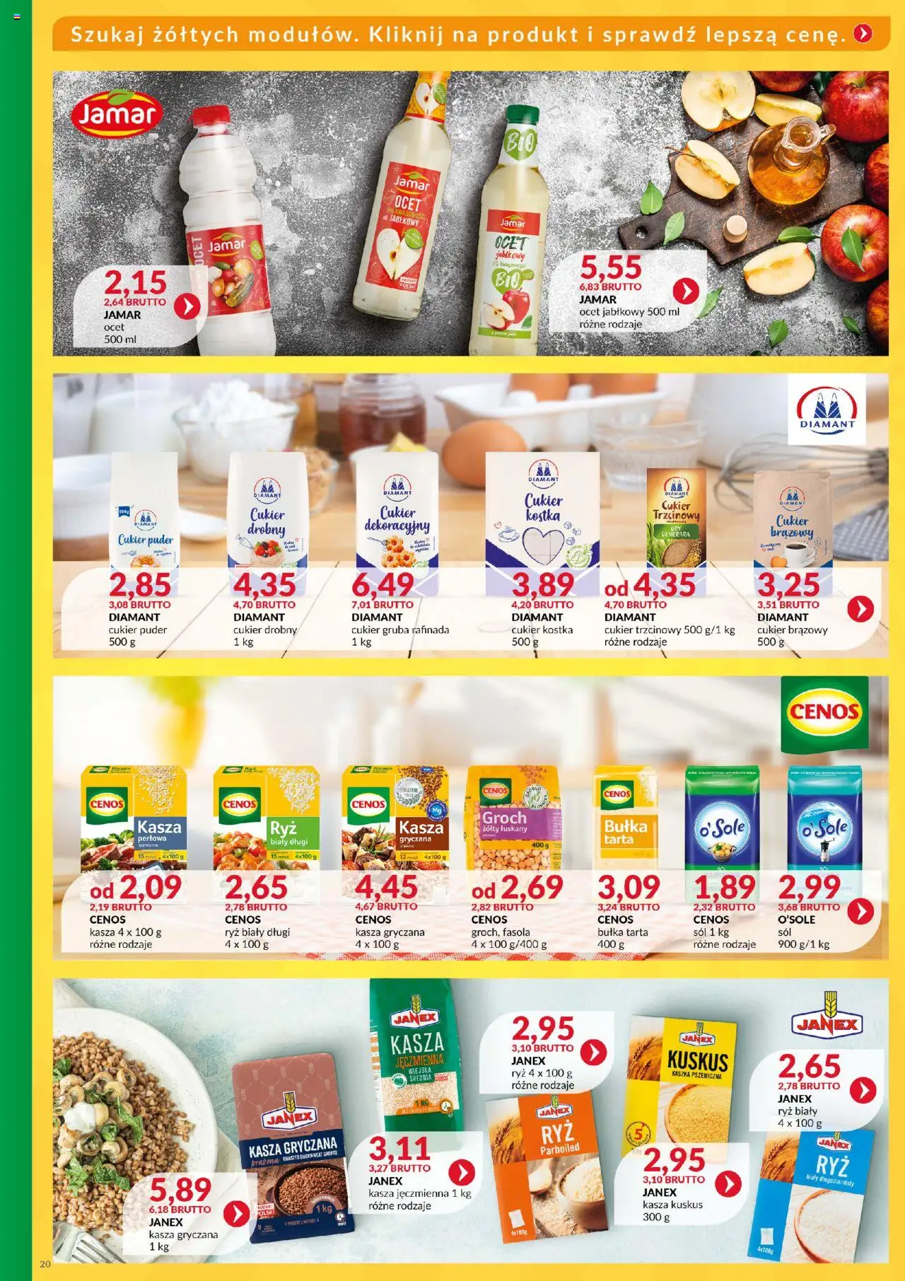 Eurocash Gazetka - Katalog Artykułów Spożywczych od 01.06.2025 | Strona: 20 | Produkty: Kasza kuskus, Puder, Sól, Cukier