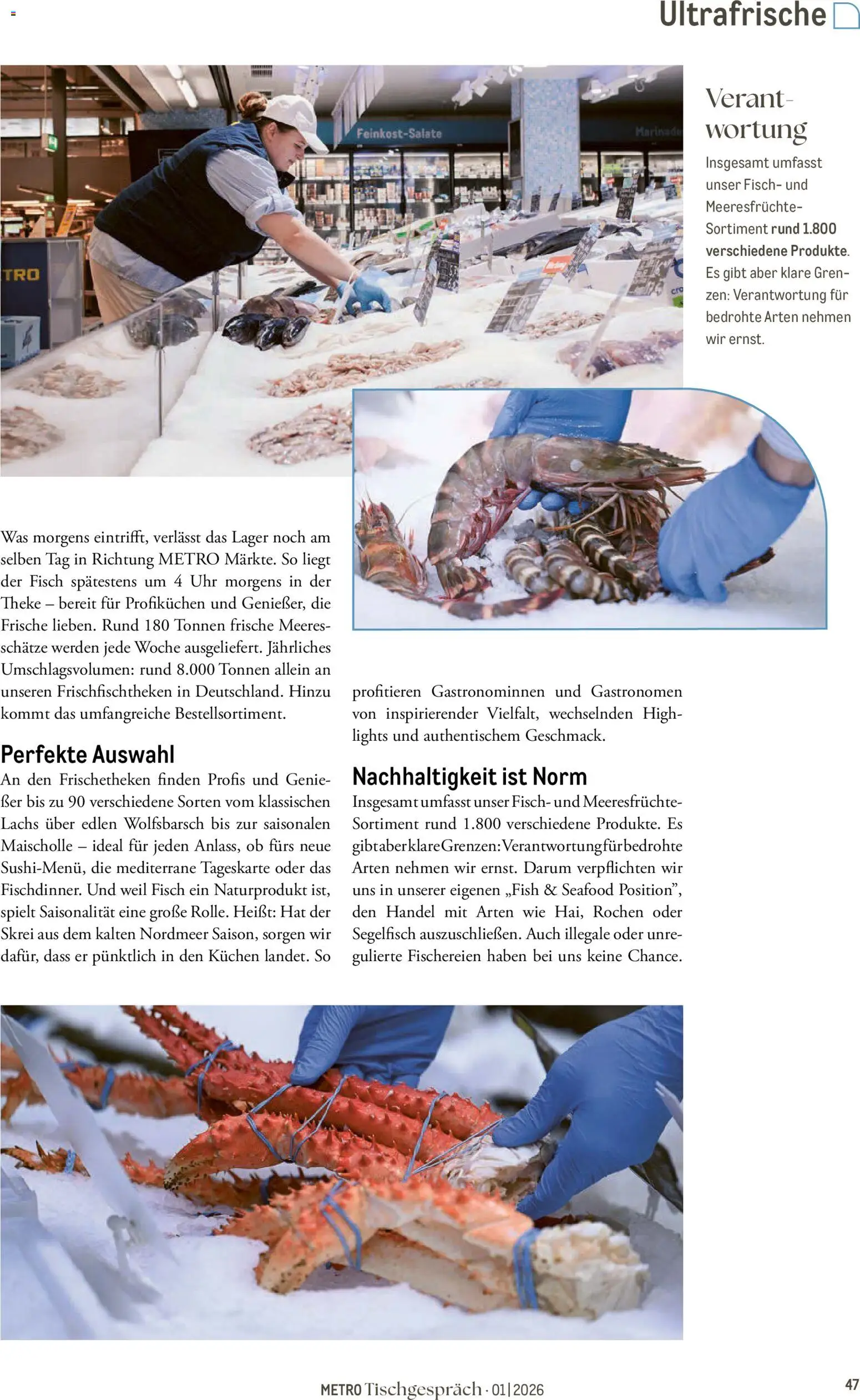 Metro Tischgespräch – gültig ab 01.02.2026 | Seite: 47 | Produkte: Theke, Fisch, Lachs, Meeresfrüchte