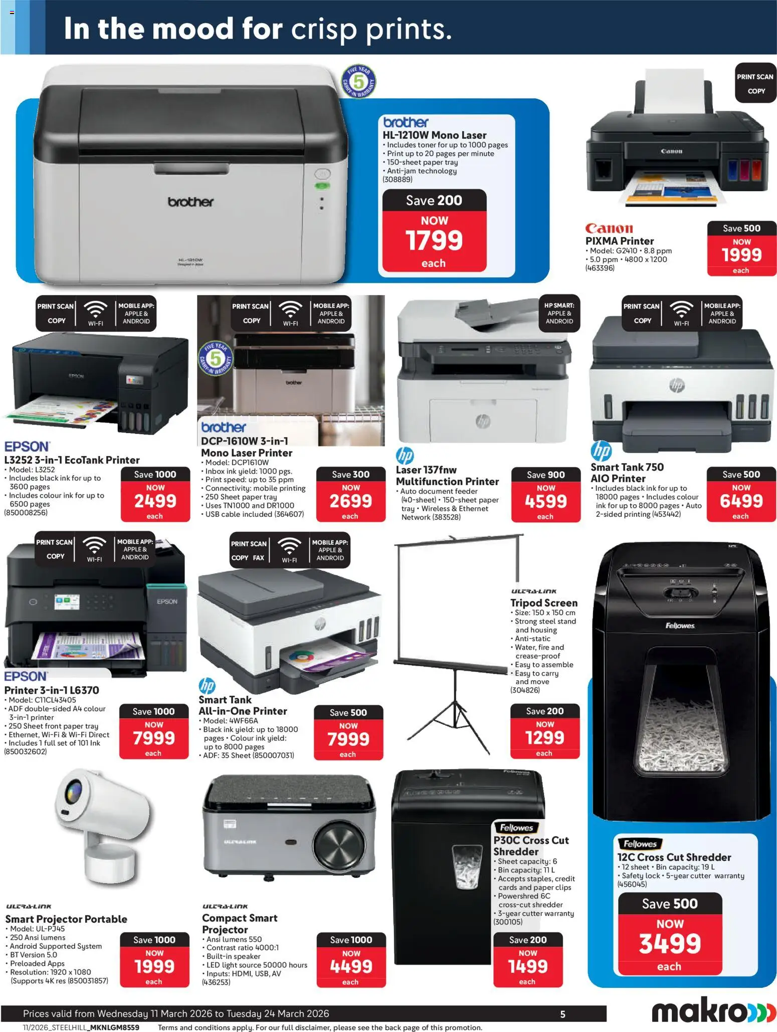 New Makro catalogue – valid from 11.03.2026 | Page: 5 | Products: Toner, Cutter, Lock, Paper